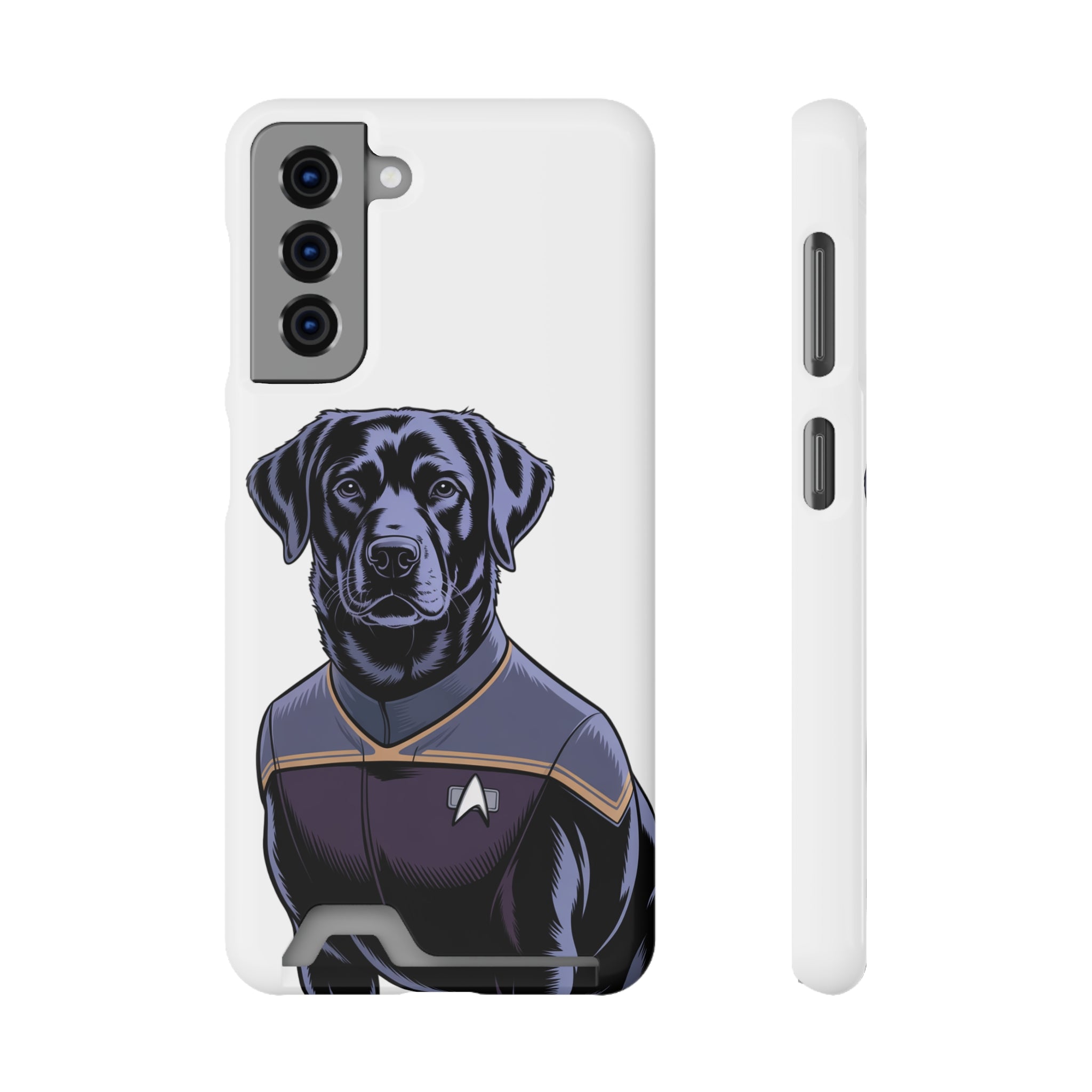 Black Lab Dog-Fleet Phone Case with Card Holder