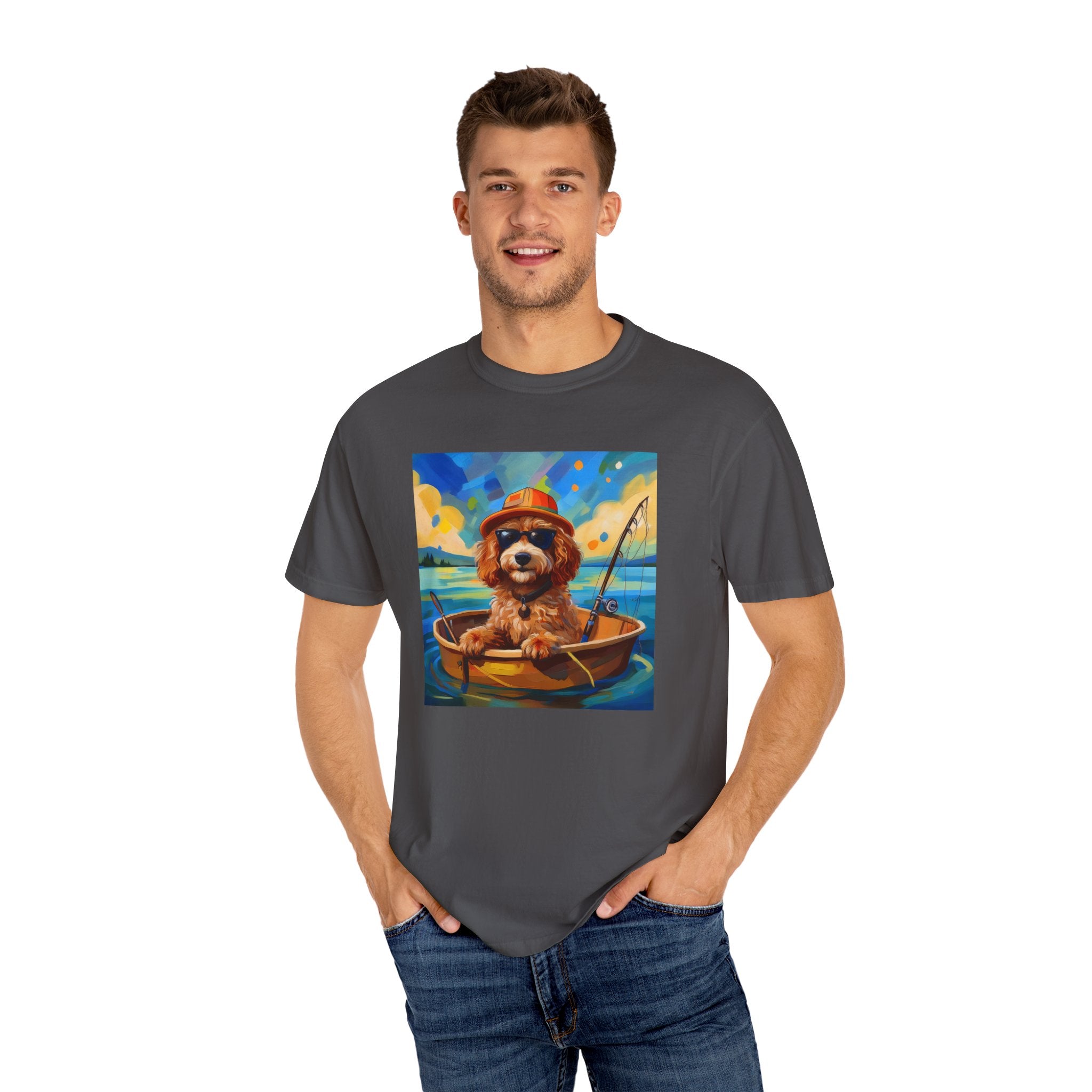 Doodle Fishing Unisex Garment-Dyed T-shirt