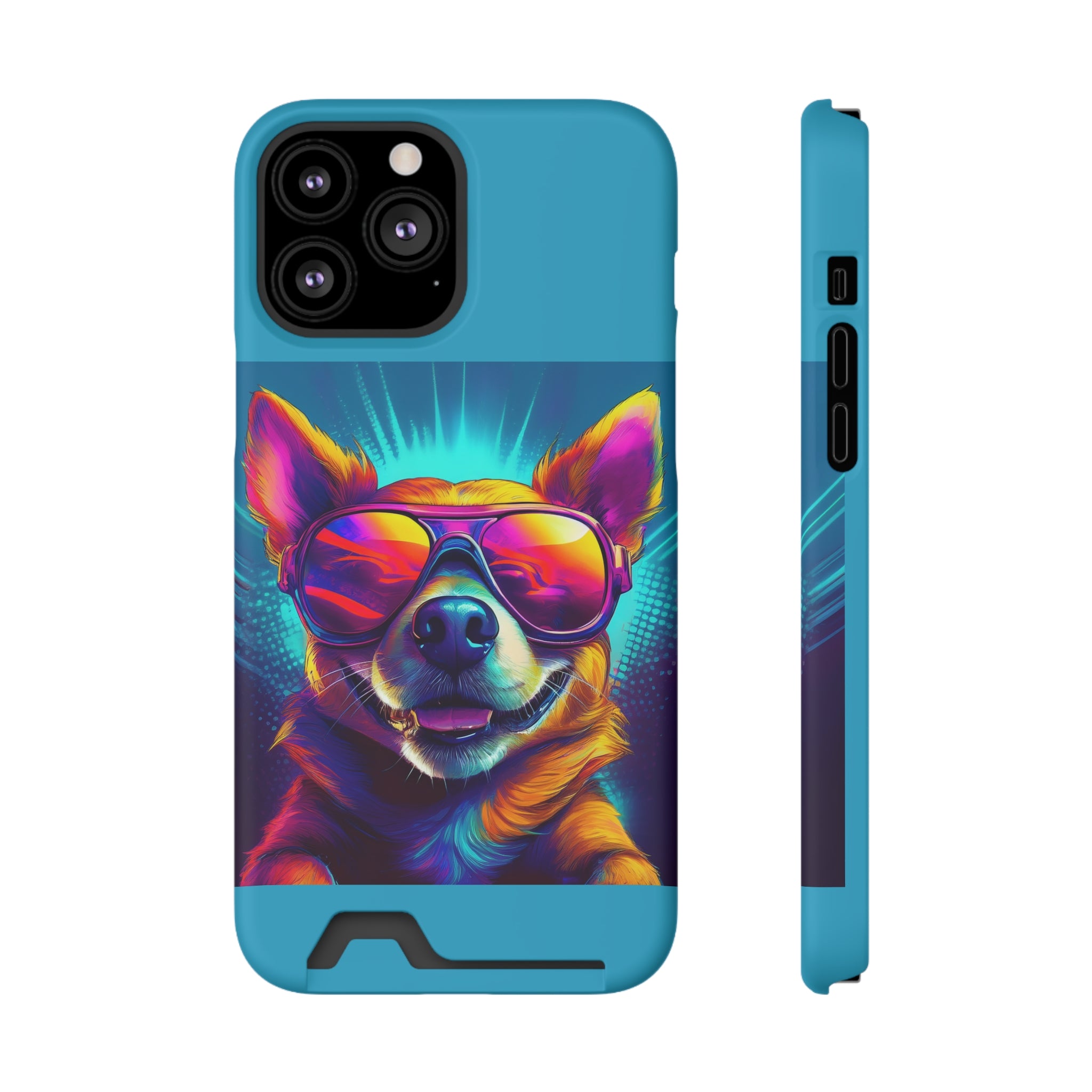 Chihuahua Cool Sunglasses Phone Case with Card Holder