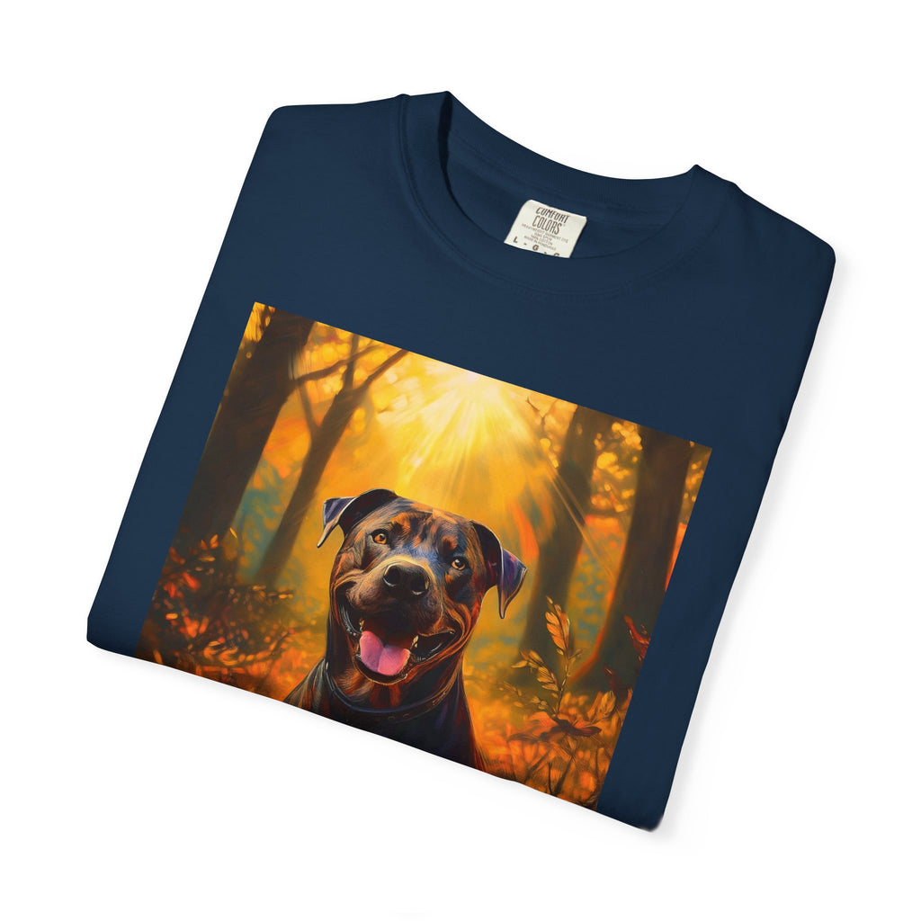 Pit Bull Brindle Autumn Unisex Garment-Dyed T-shirt