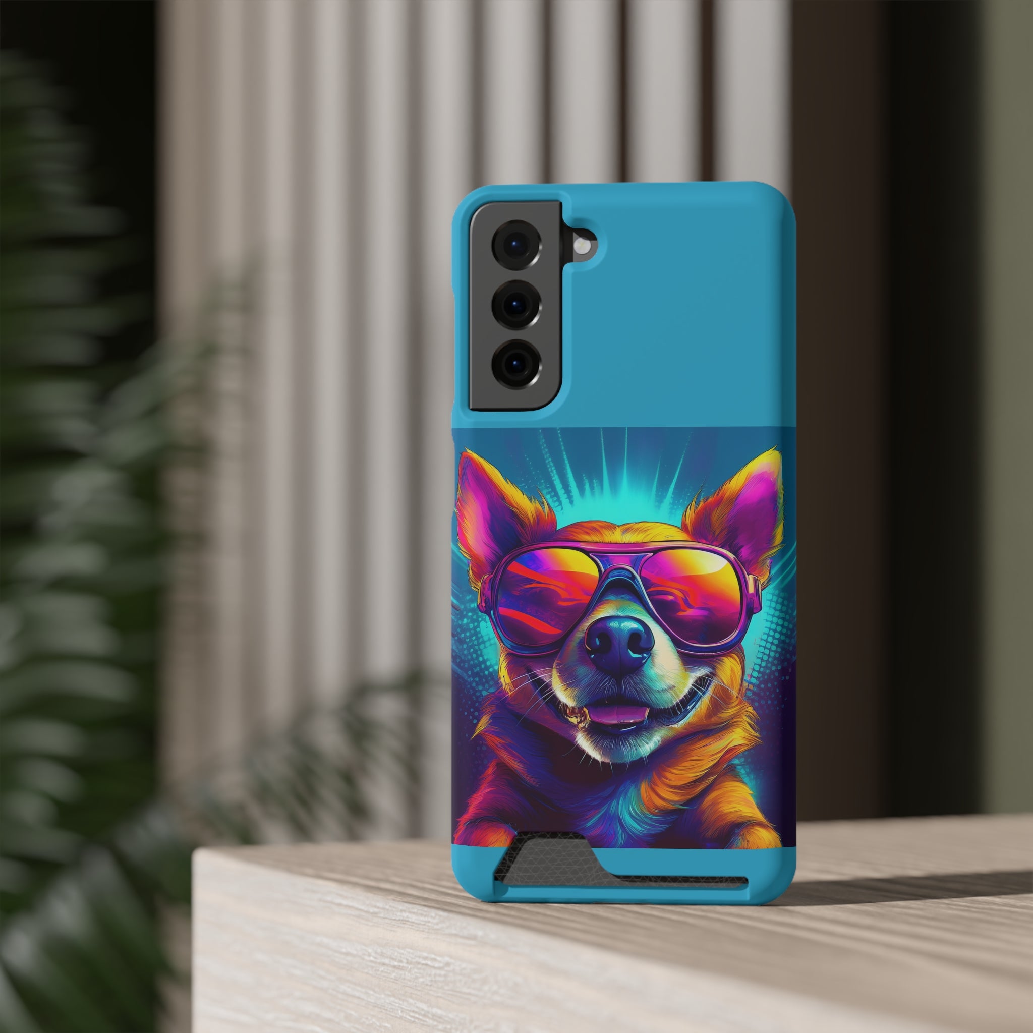 Chihuahua Cool Sunglasses Phone Case with Card Holder