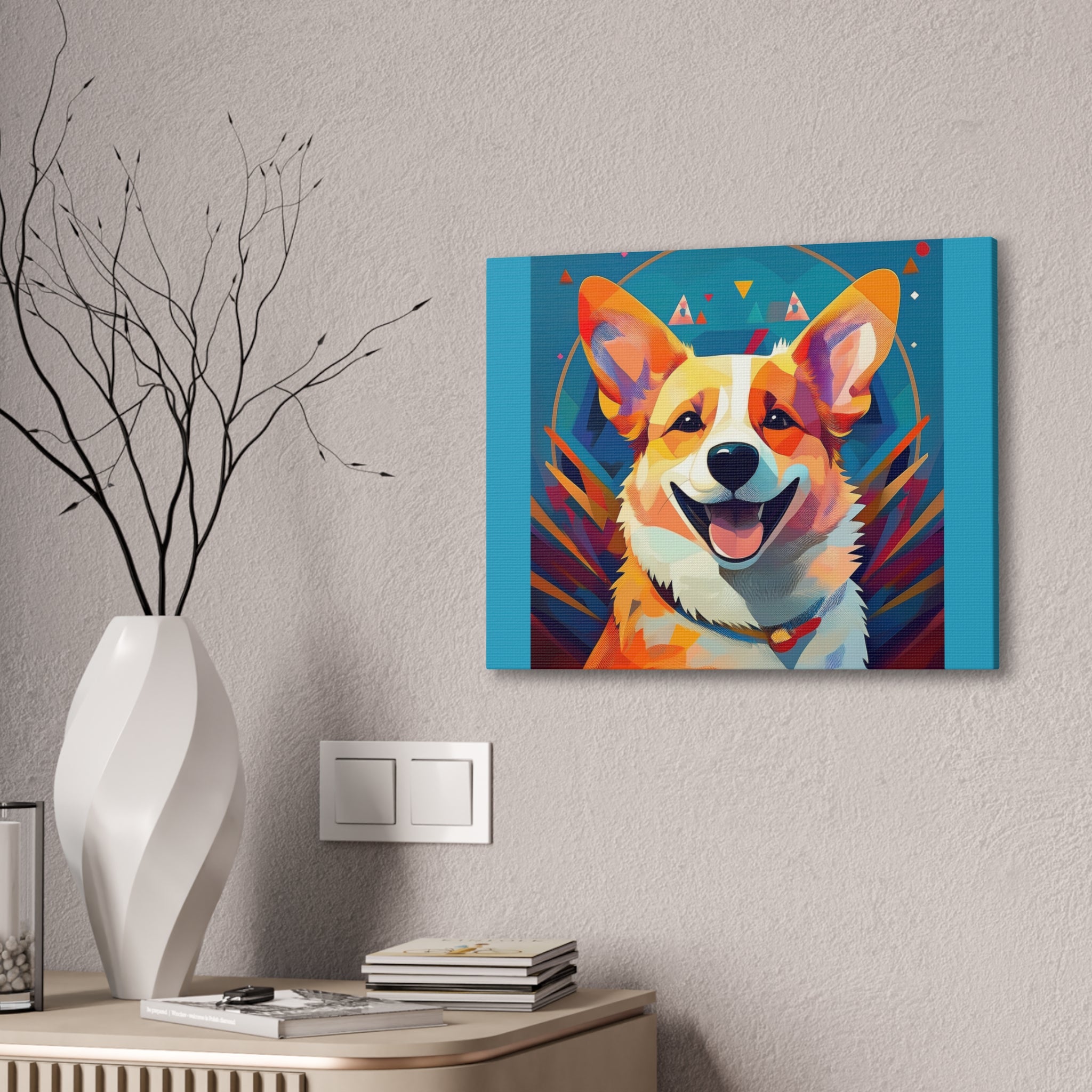 Corgi Canvas Painting