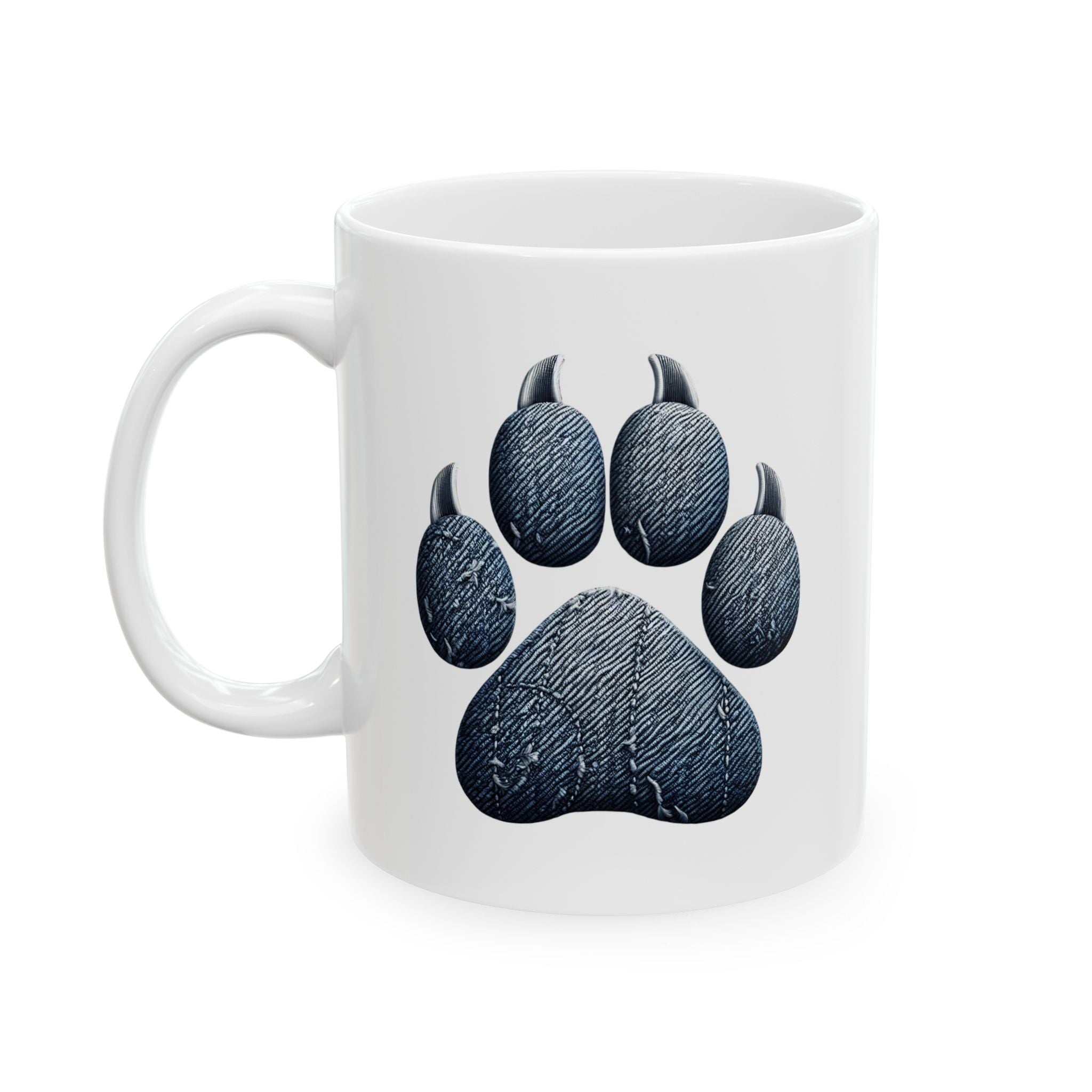 Denim Paw Ceramic Mug, (11oz, 15oz)