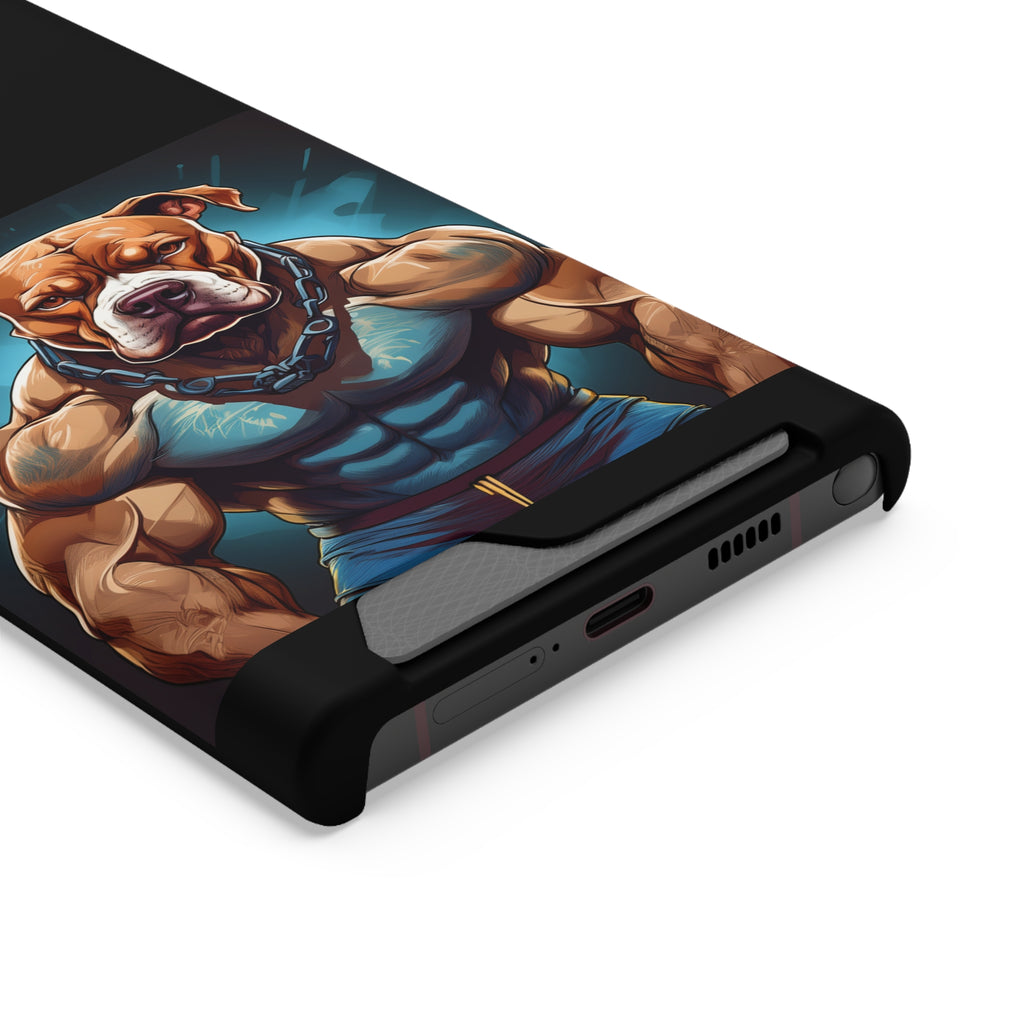 Pitbull Body Builder Phone Case with Card Holder