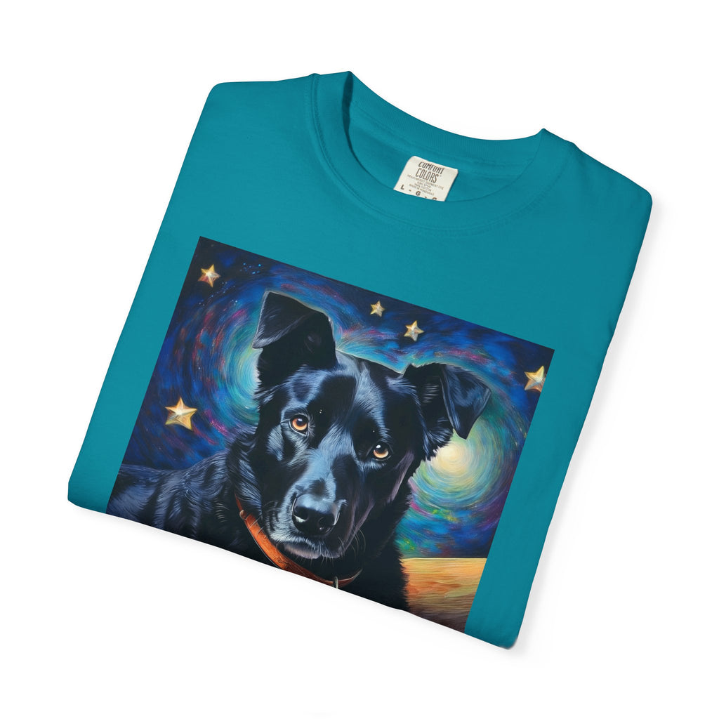 Black Shepherd Lab Stary Night Unisex Garment-Dyed T-shirt