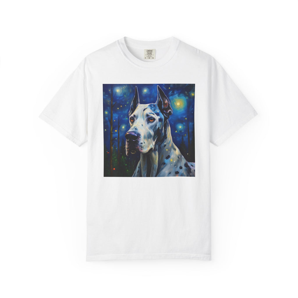 Great Dane Stary Night Unisex Garment-Dyed T-shirt