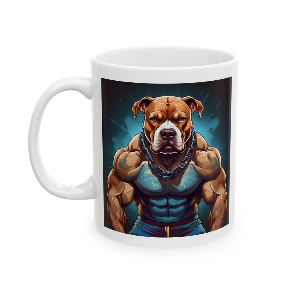 Pitbull Body Builder Ceramic Mug, (11oz, 15oz)