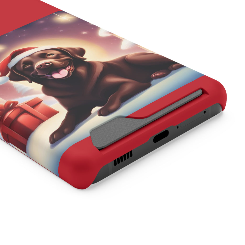 Choclate Lab Holiday Phone Case with Card Holder