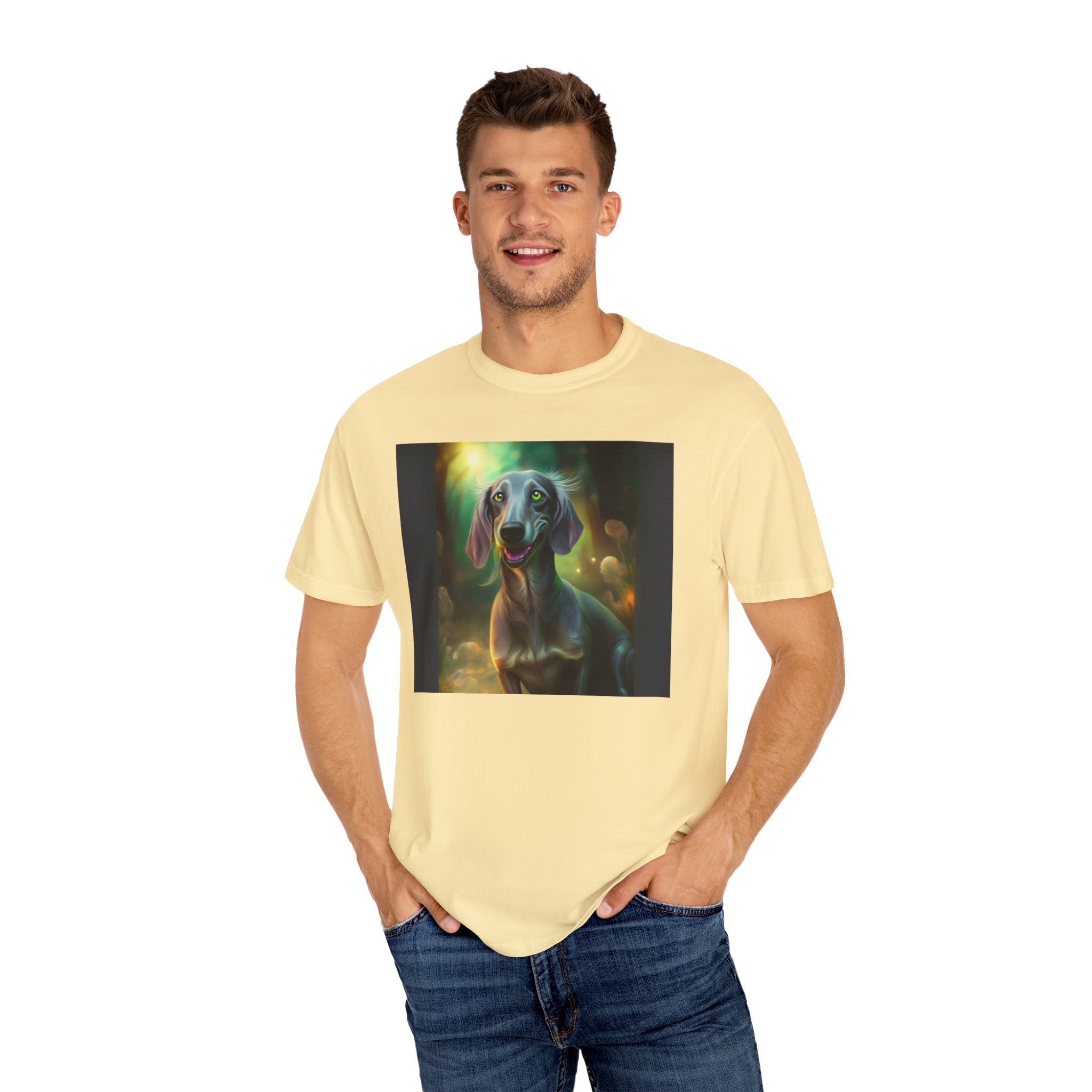 Silver Grey Dachshund Unisex Garment-Dyed T-shirt