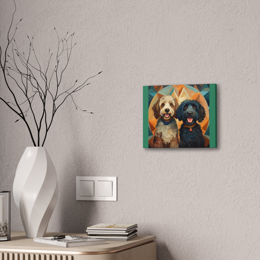 Doodles, Black & Tan Canvas Painting