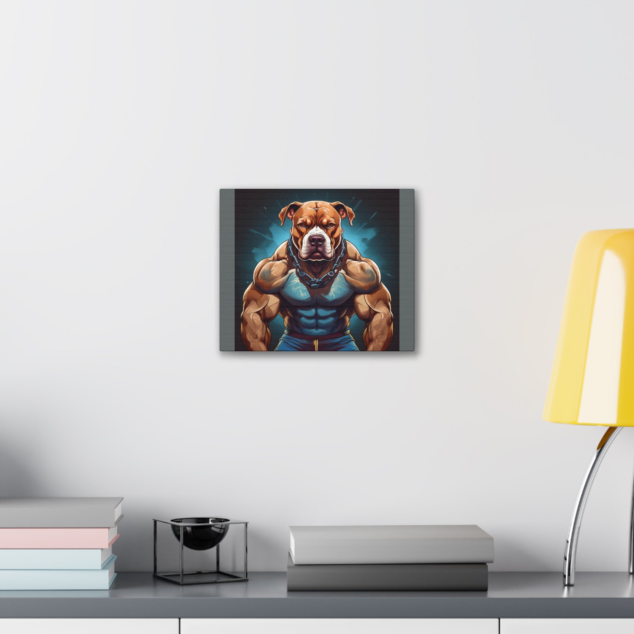 Pitbull Body Builder Cavas Painting