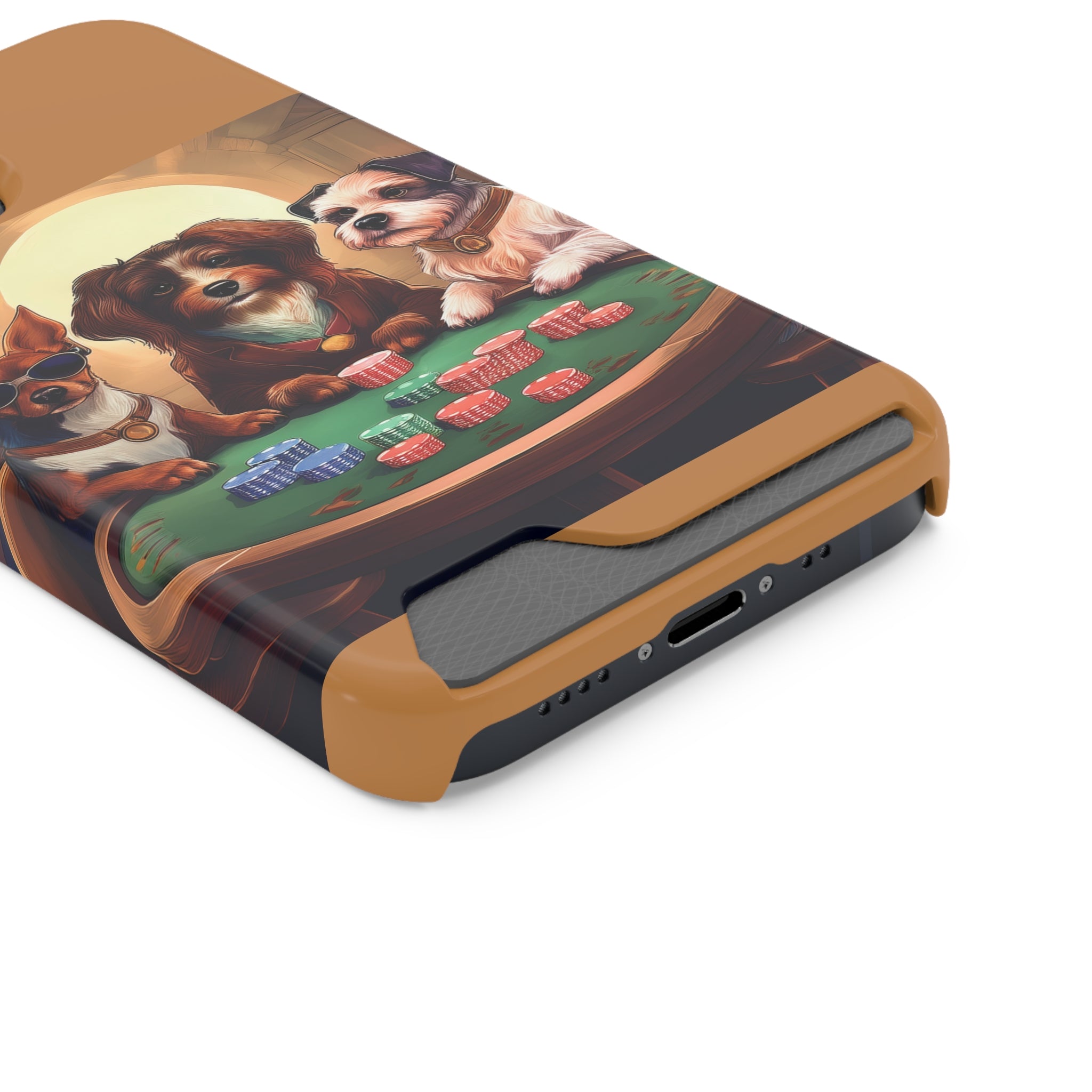 Puppy Poker Phone Case with Card Holder