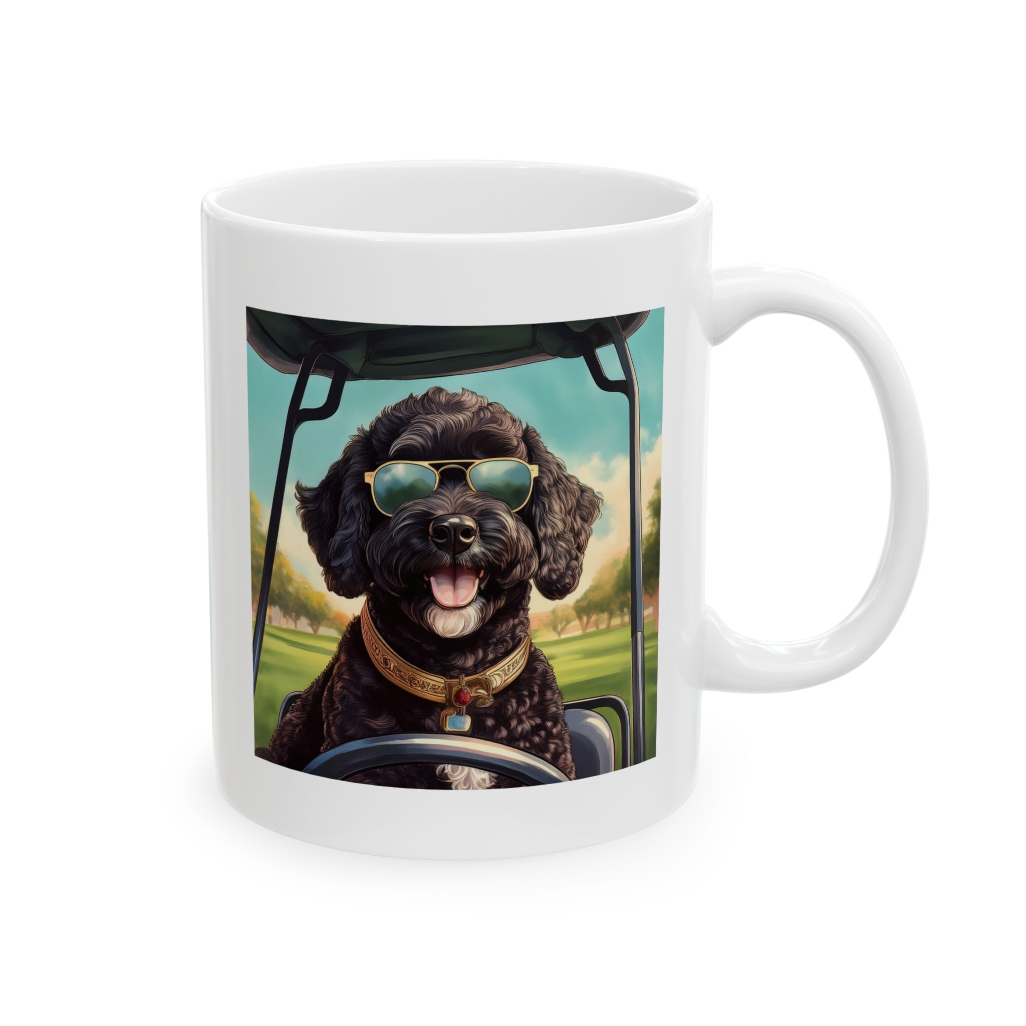 Doodle Golf Cart Ceramic Mug, (11oz, 15oz)