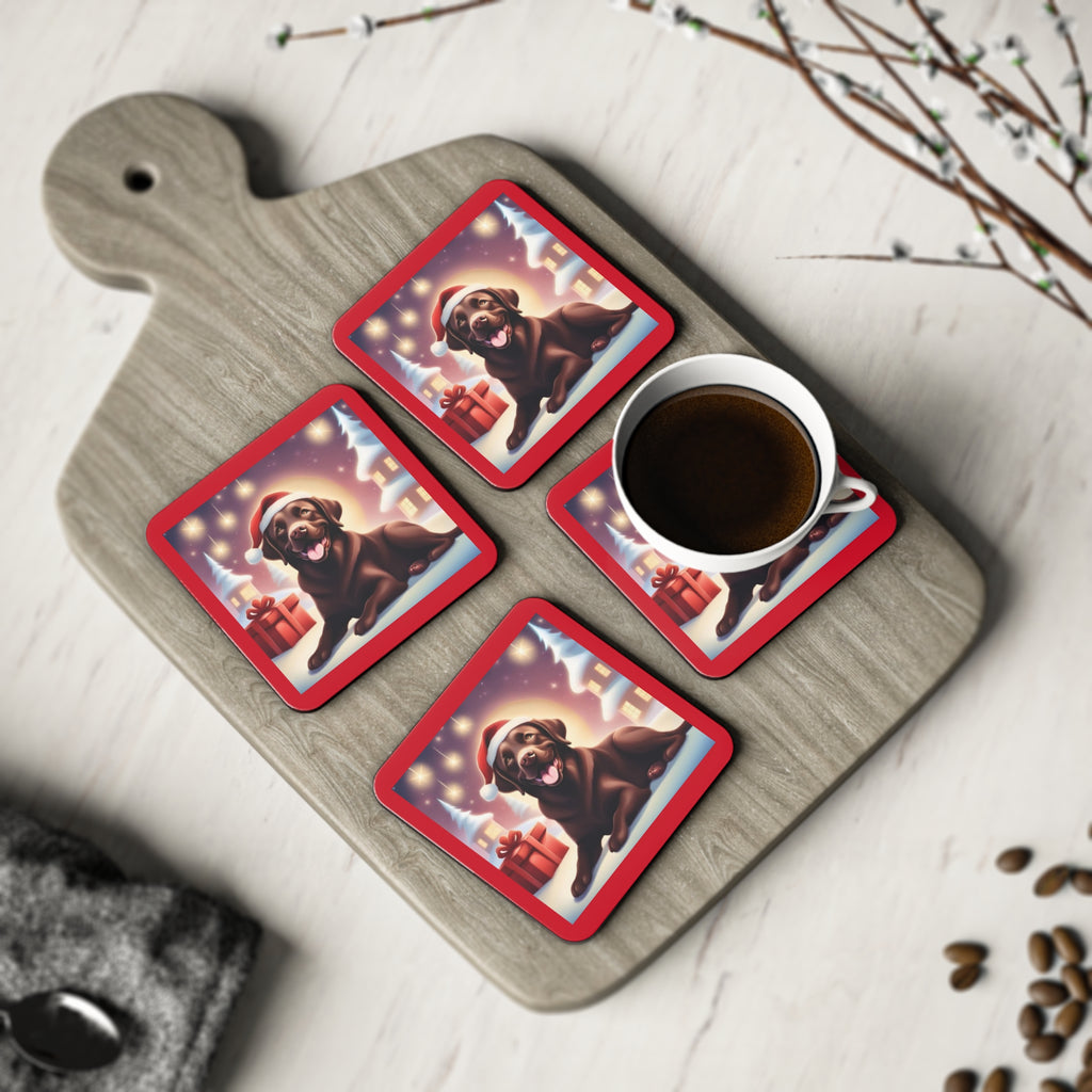 Chocolate Lab Holiday Coonhound Coasters