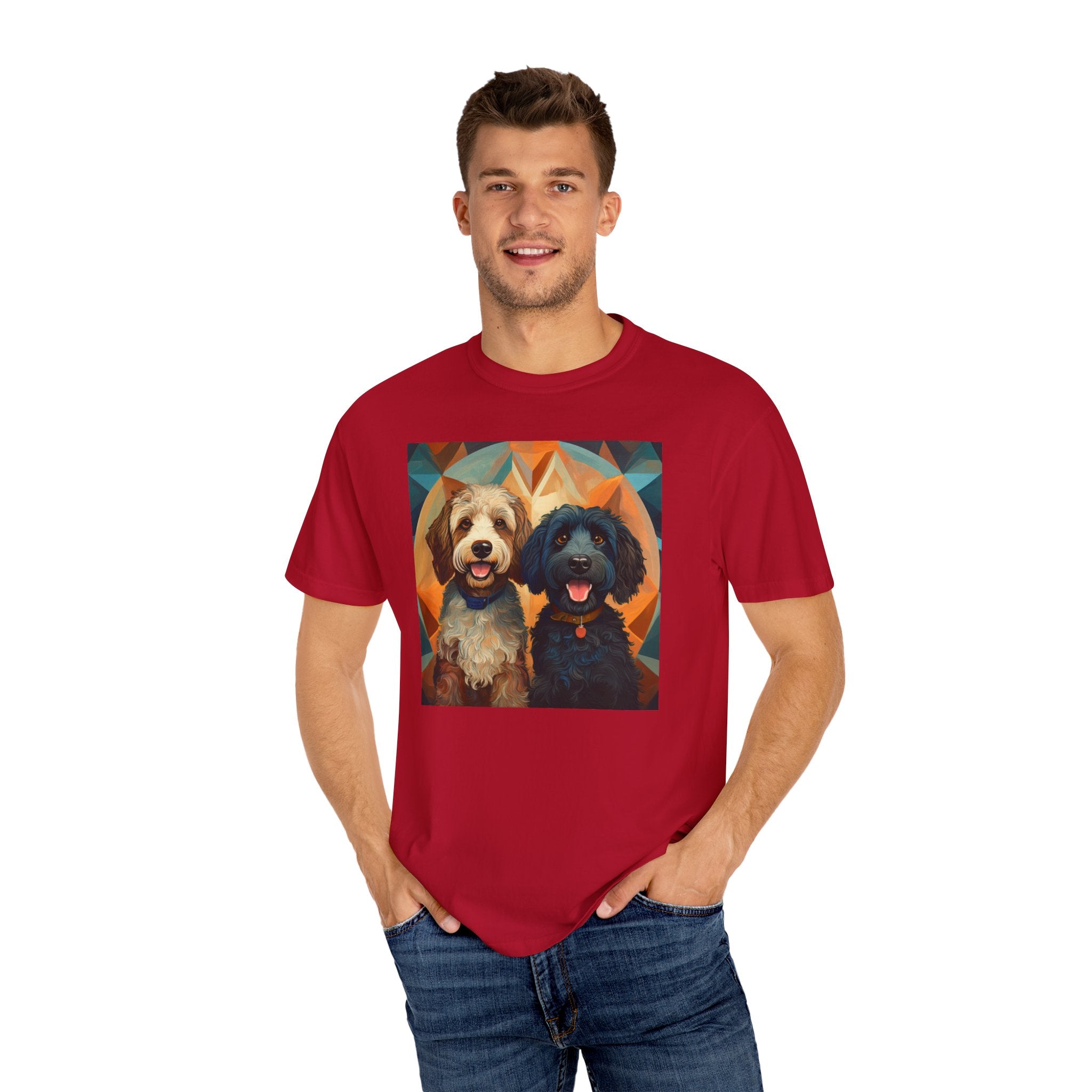 Doodles, Black & Tan Unisex Garment-Dyed T-shirt