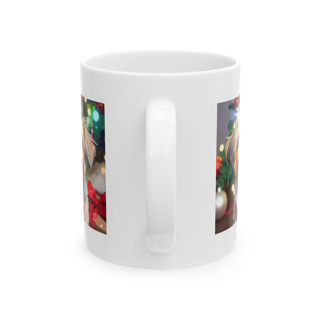 Yorkie Holiday Ceramic Mug, (11oz, 15oz)