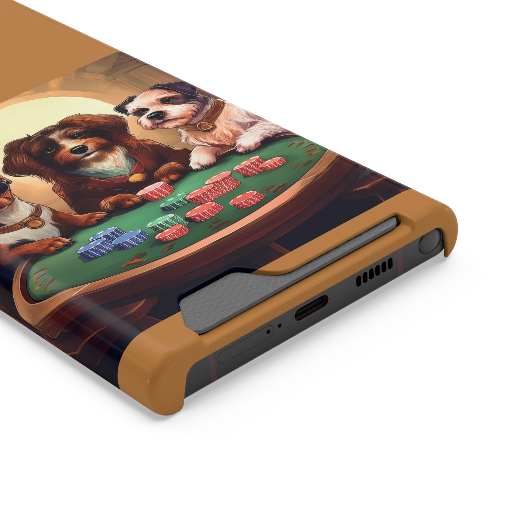 Puppy Poker Phone Case with Card Holder