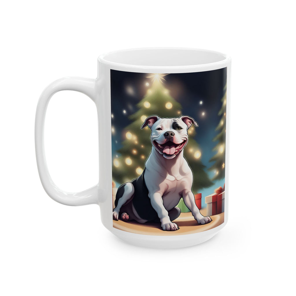 Pit Bull Holiday Ceramic Mug, (11oz, 15oz)