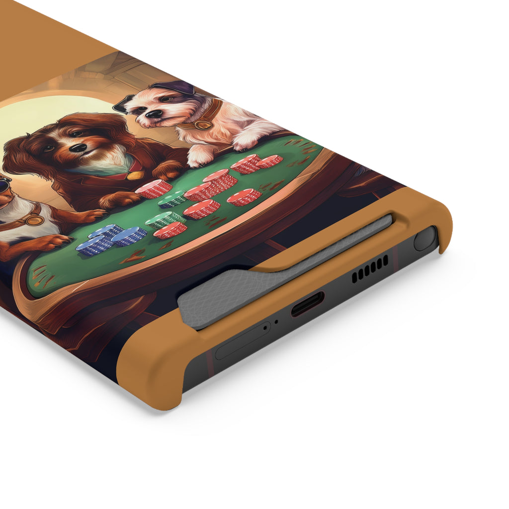 Puppy Poker Phone Case with Card Holder