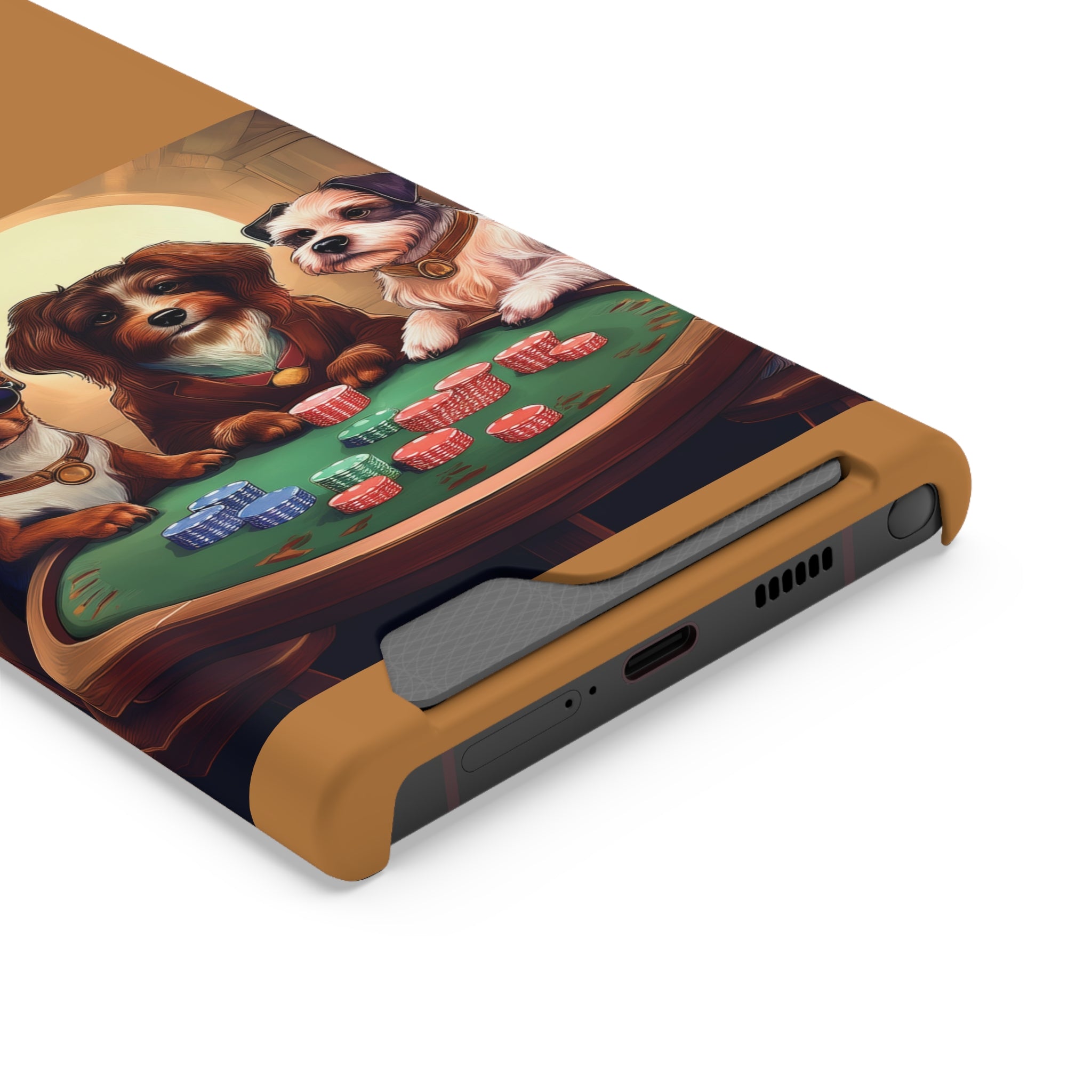 Puppy Poker Phone Case with Card Holder