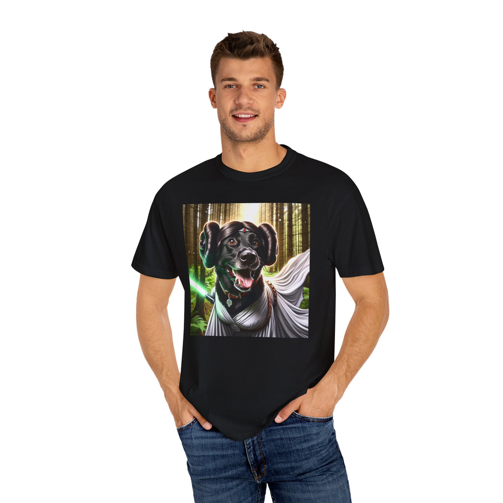 Black Lab Galaxy Princess Unisex Garment-Dyed T-shirt