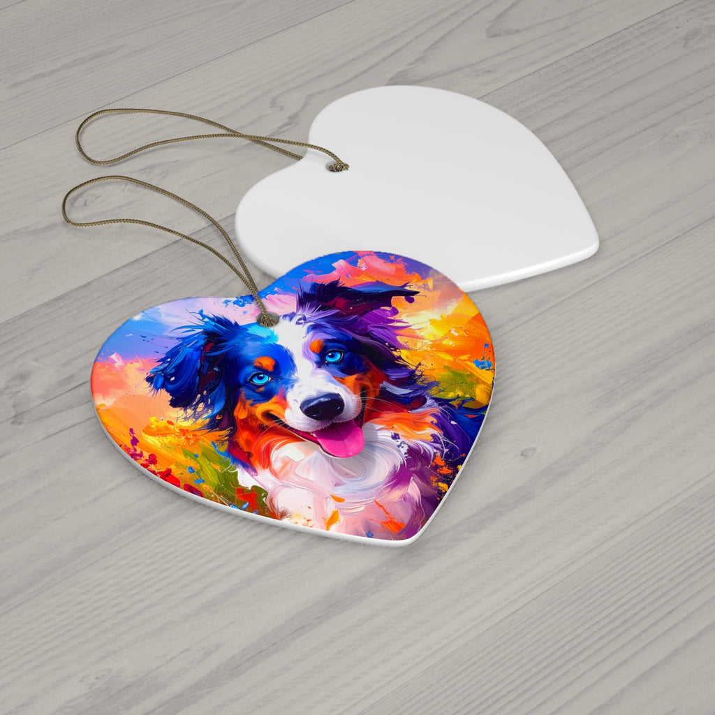 Aussie Shepherd Ceramic Ornament