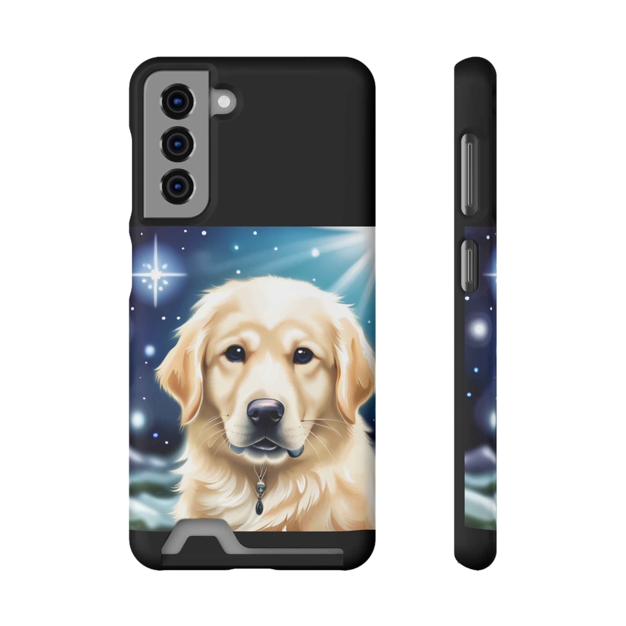 Golden Retriever Stary Night Phone Case with Card Holder