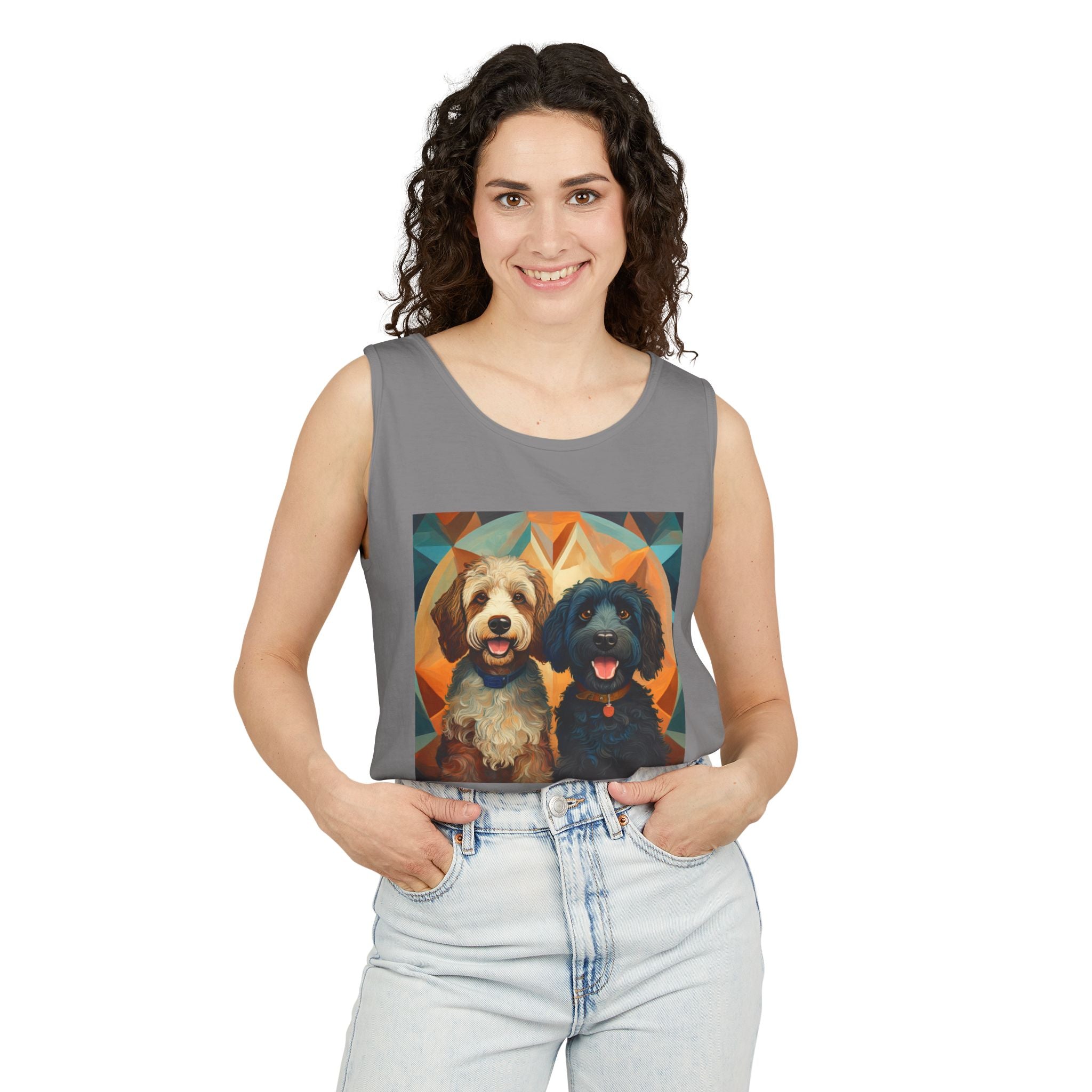 Doodles, Black & Tan Tank Top