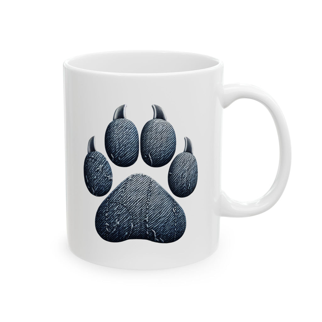Denim Paw Ceramic Mug, (11oz, 15oz)
