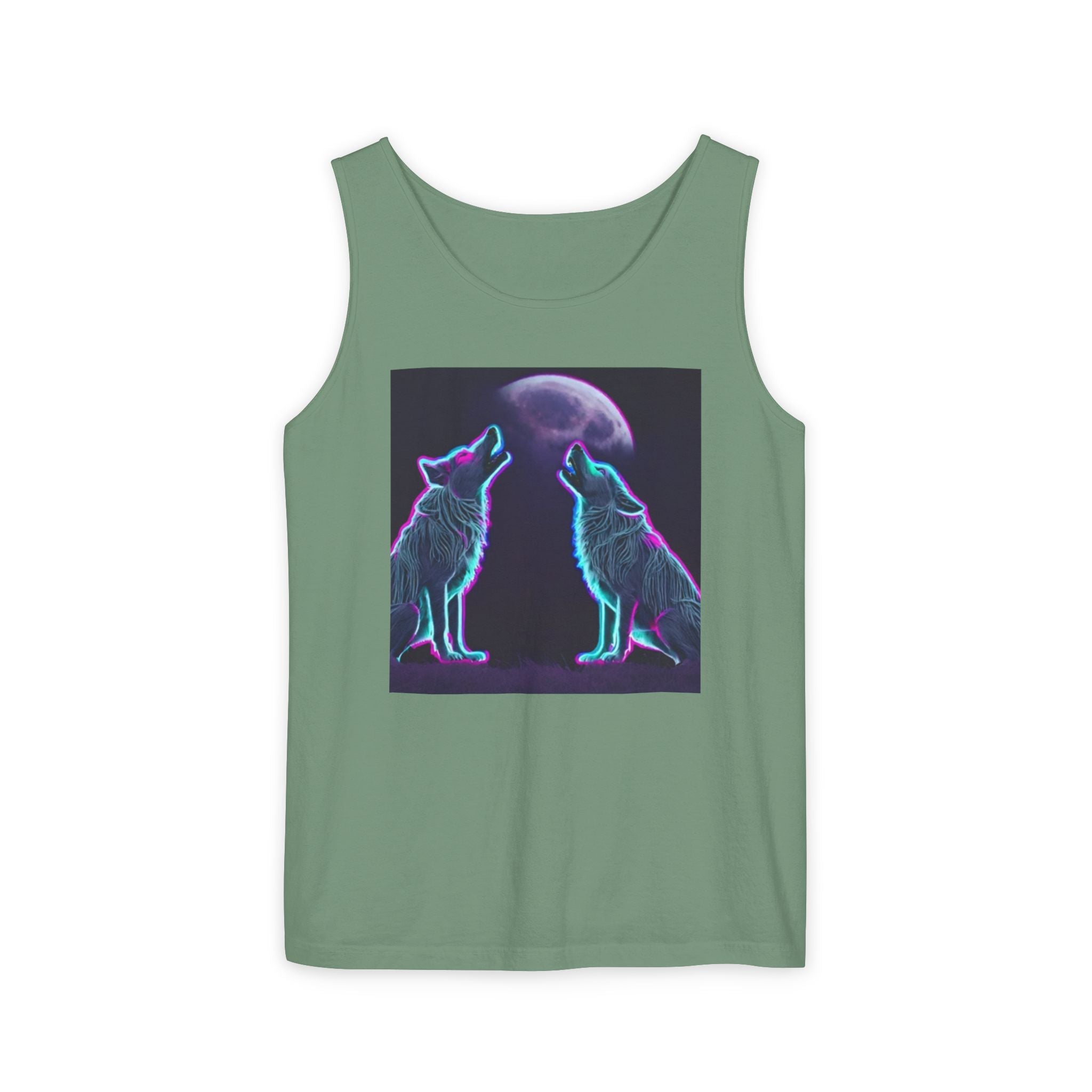 Neon Wolves Howling Unisex Tank Top
