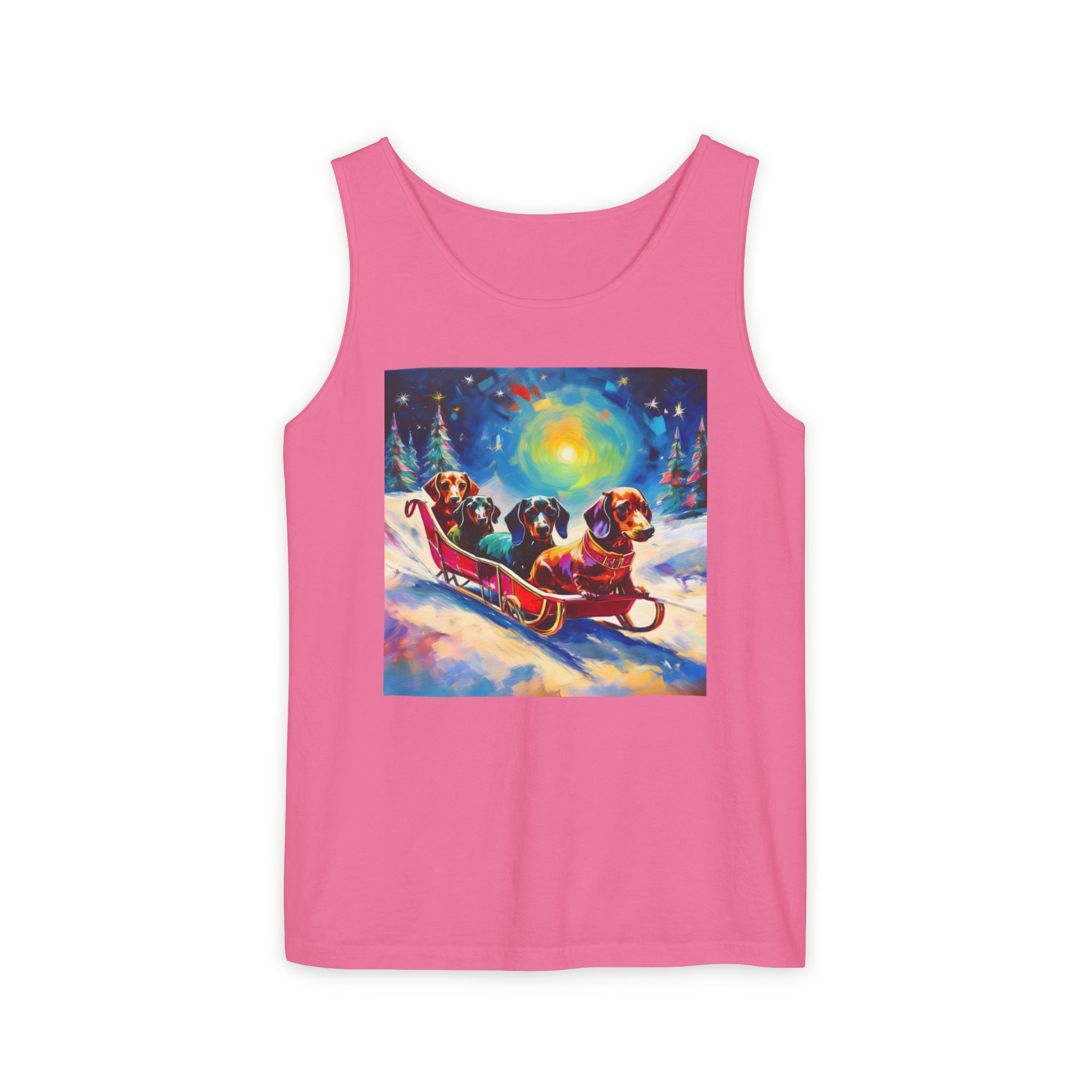 Dachshund Night Sleighride Unisex Tank Top
