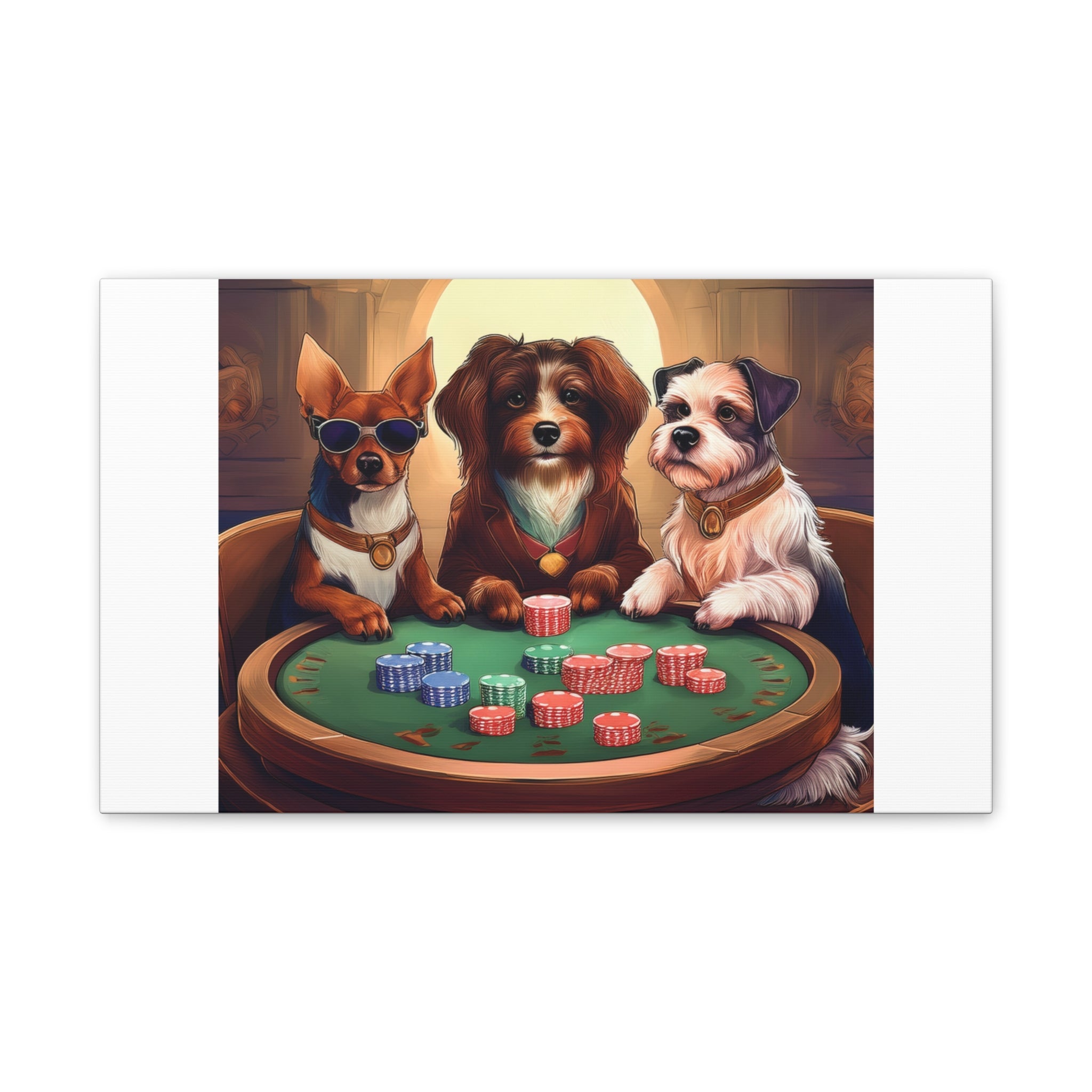 Puppy Poker Canvas Stretched, 0.75"