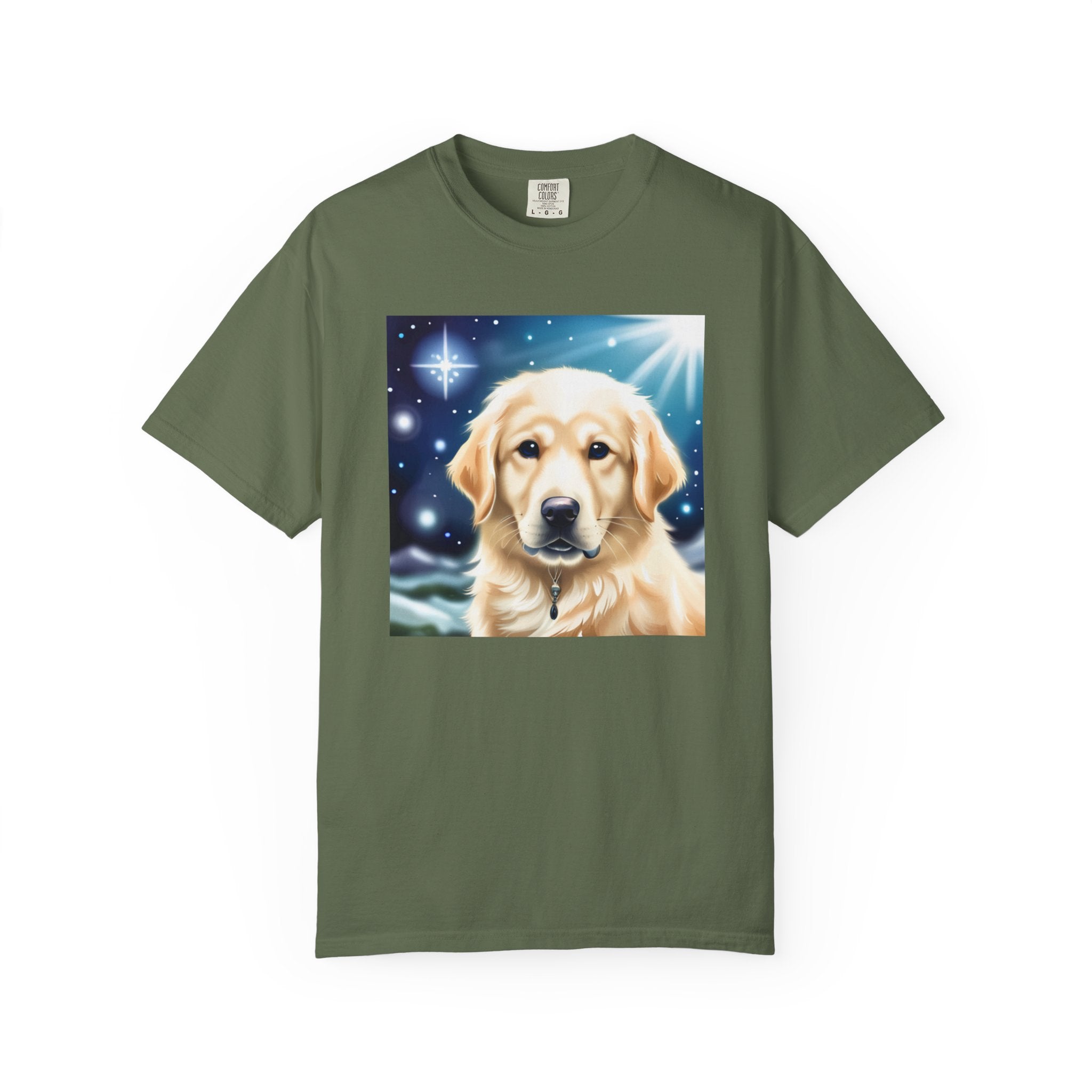 Golden Retriever Stary Night Unisex Garment-Dyed T-shirt