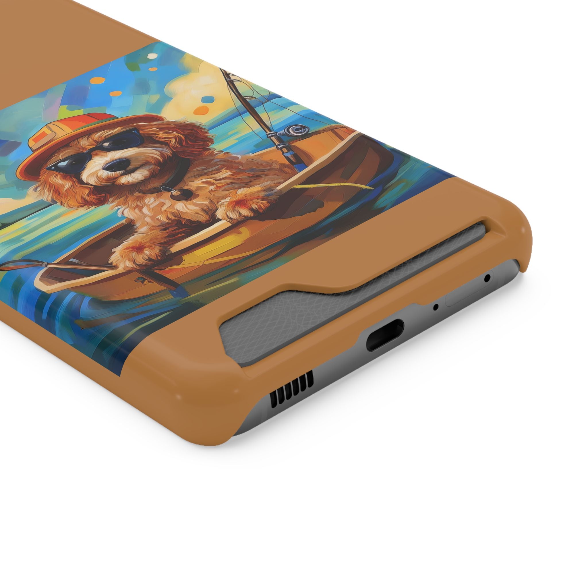 Doodle Fishing Phone Case with Card Holder