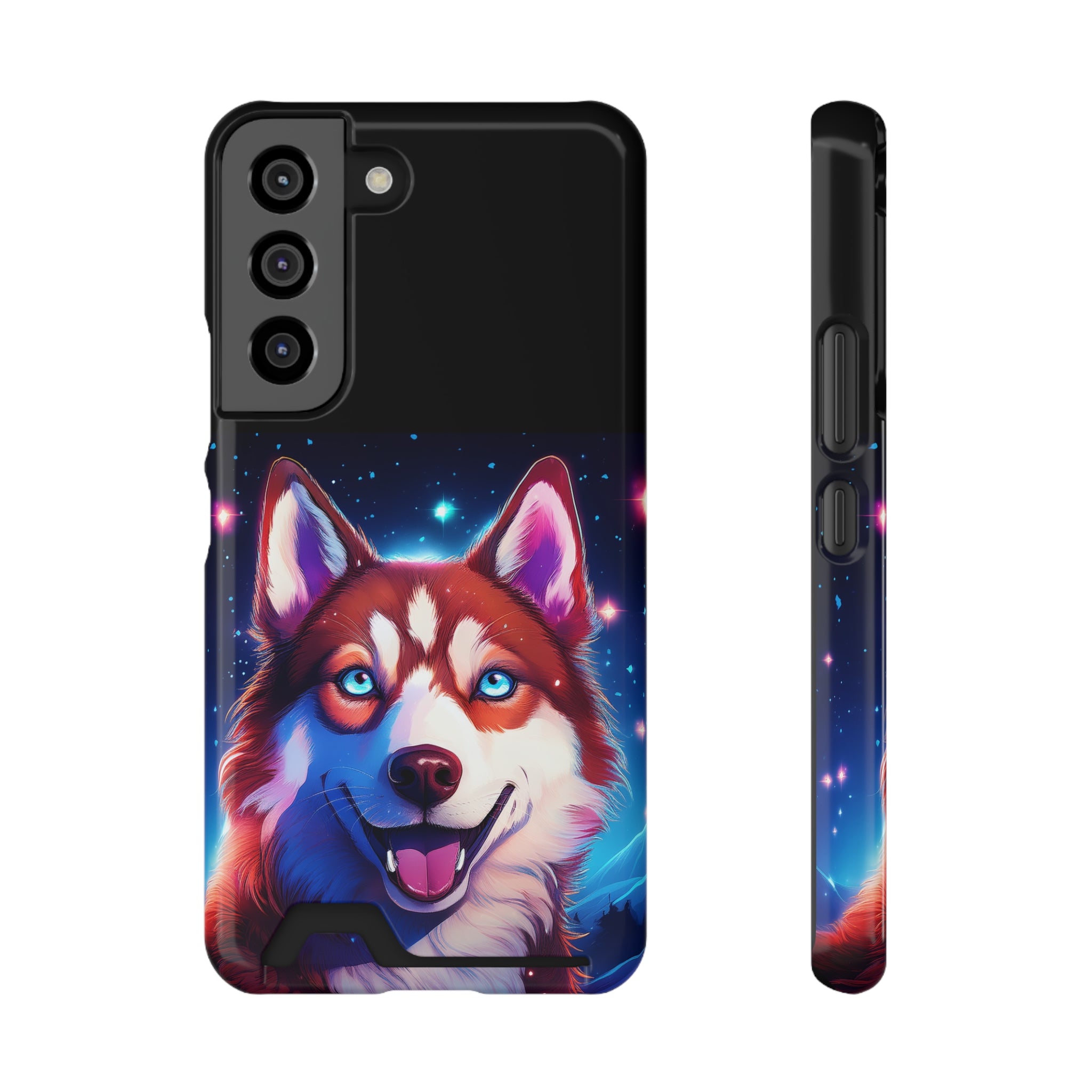 Eskimo Husky Stary Night Phone Case with Card Holder
