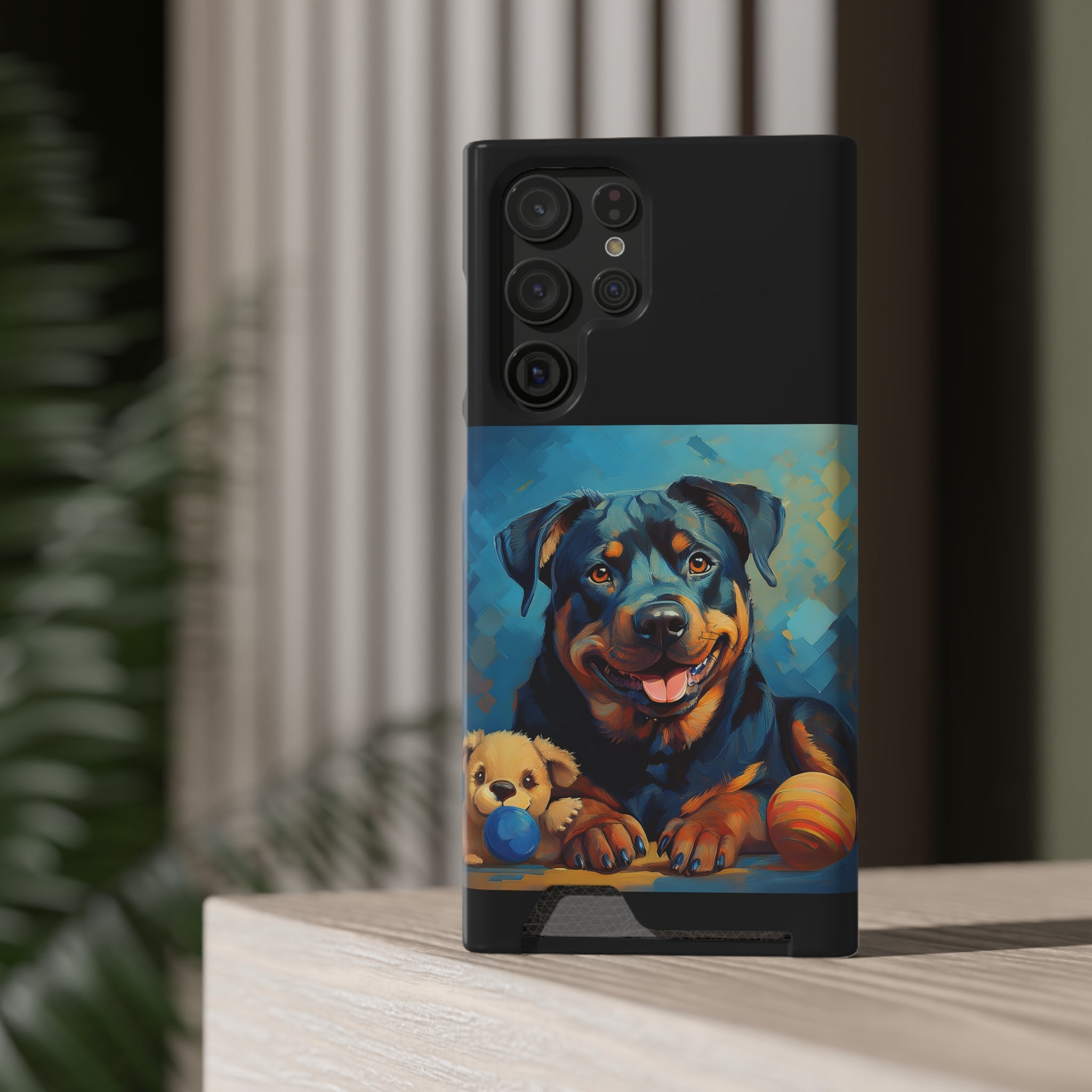 Rottweiler Phone Case with Card Holder