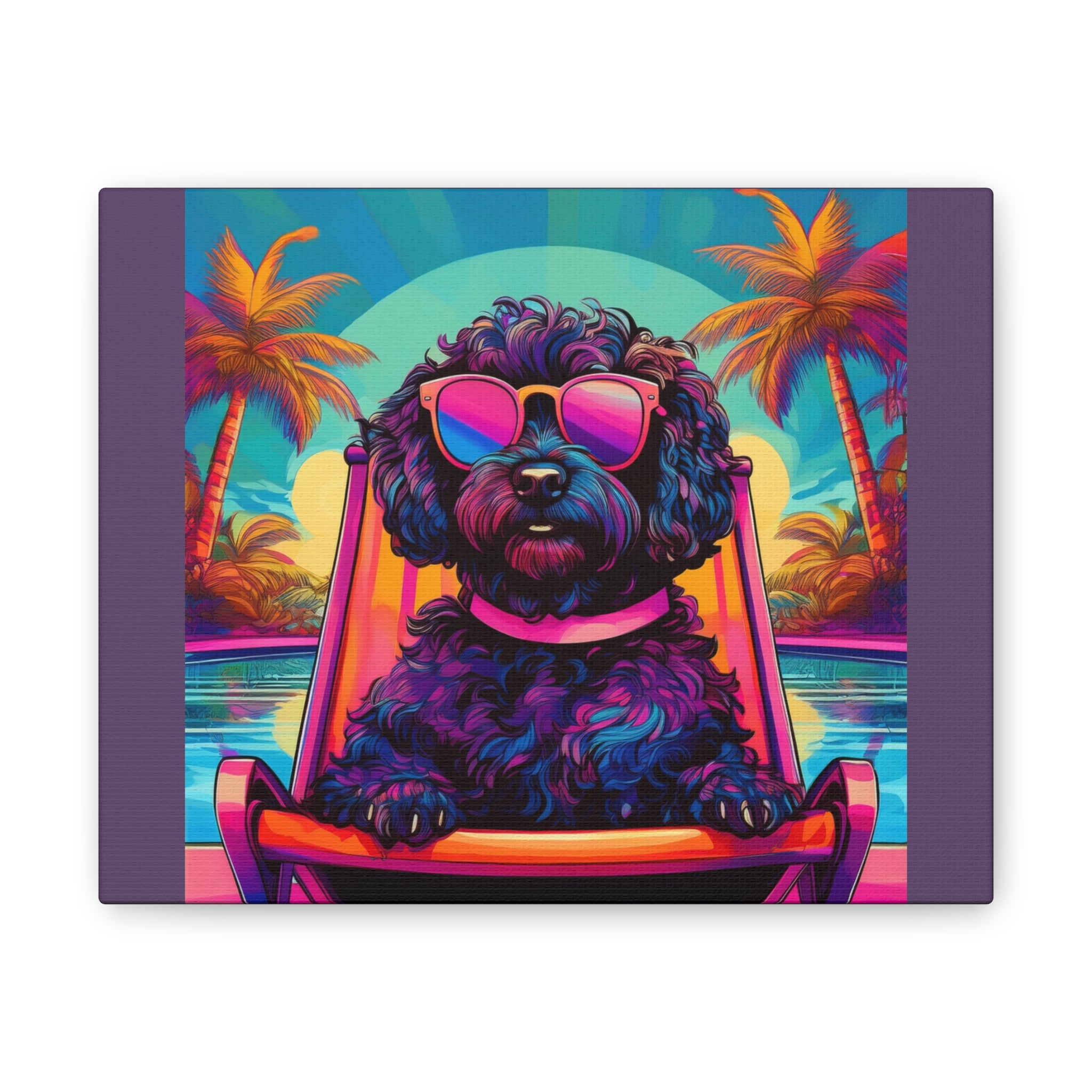 Doodle Poolside Canvas Painting