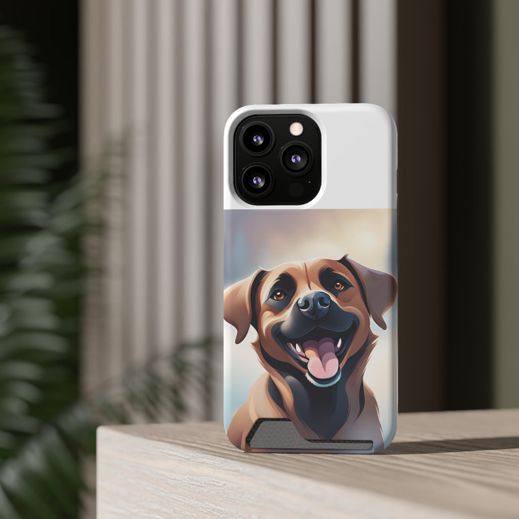 Black Mouth Cur Phone Case with Card Holder