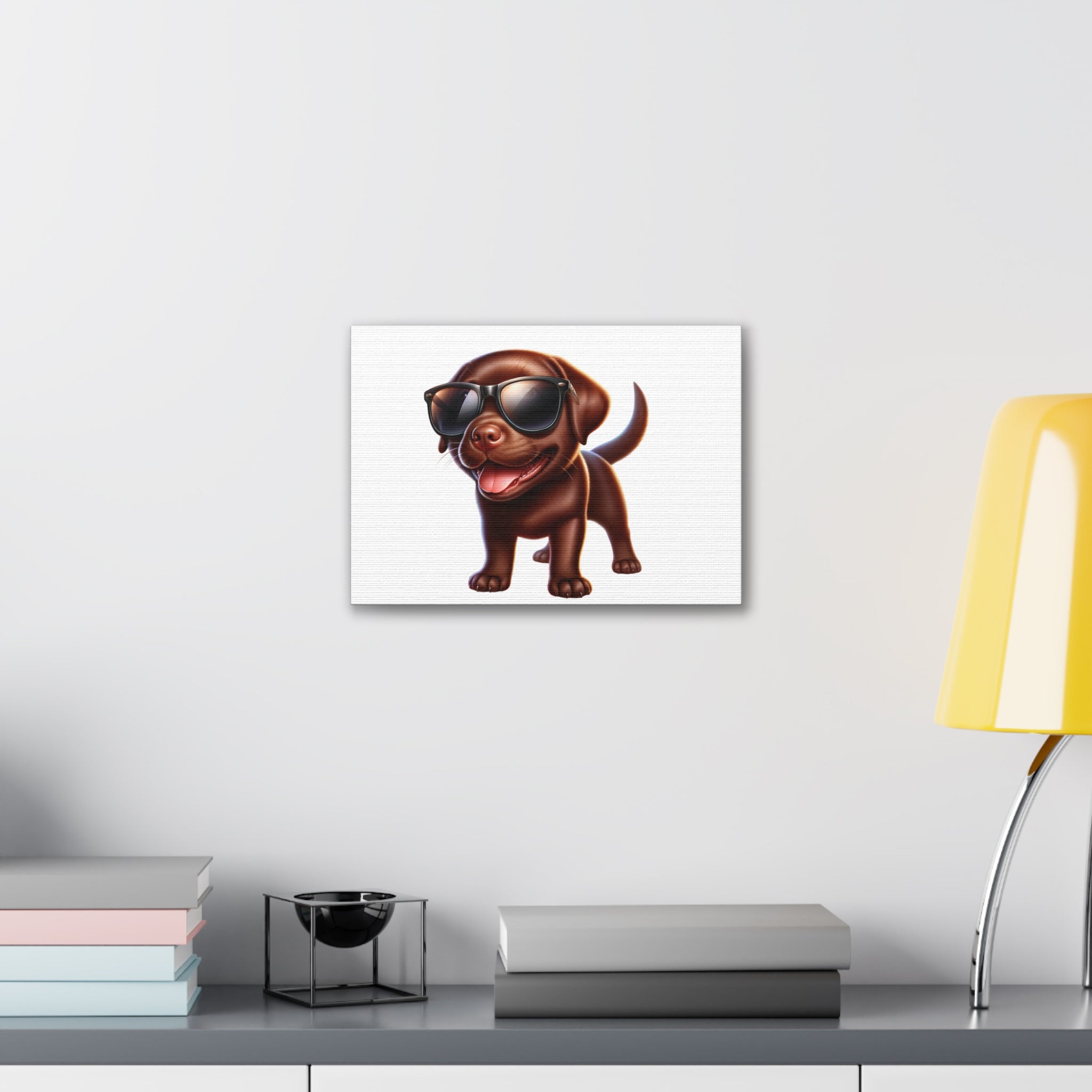 Chocolate Lab in Sunglasses Canvas Stretched, 0.75"