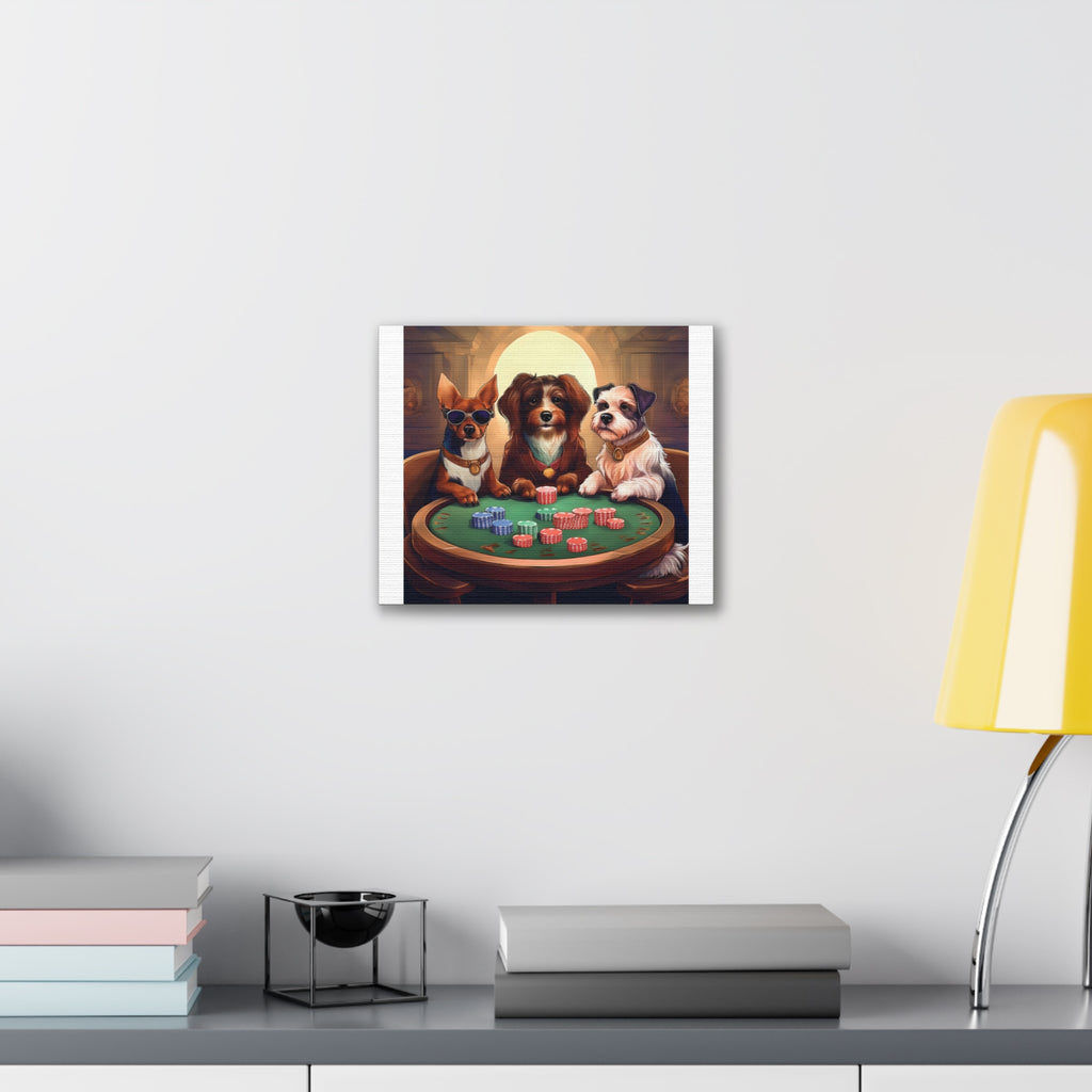 Puppy Poker Canvas Stretched, 0.75"