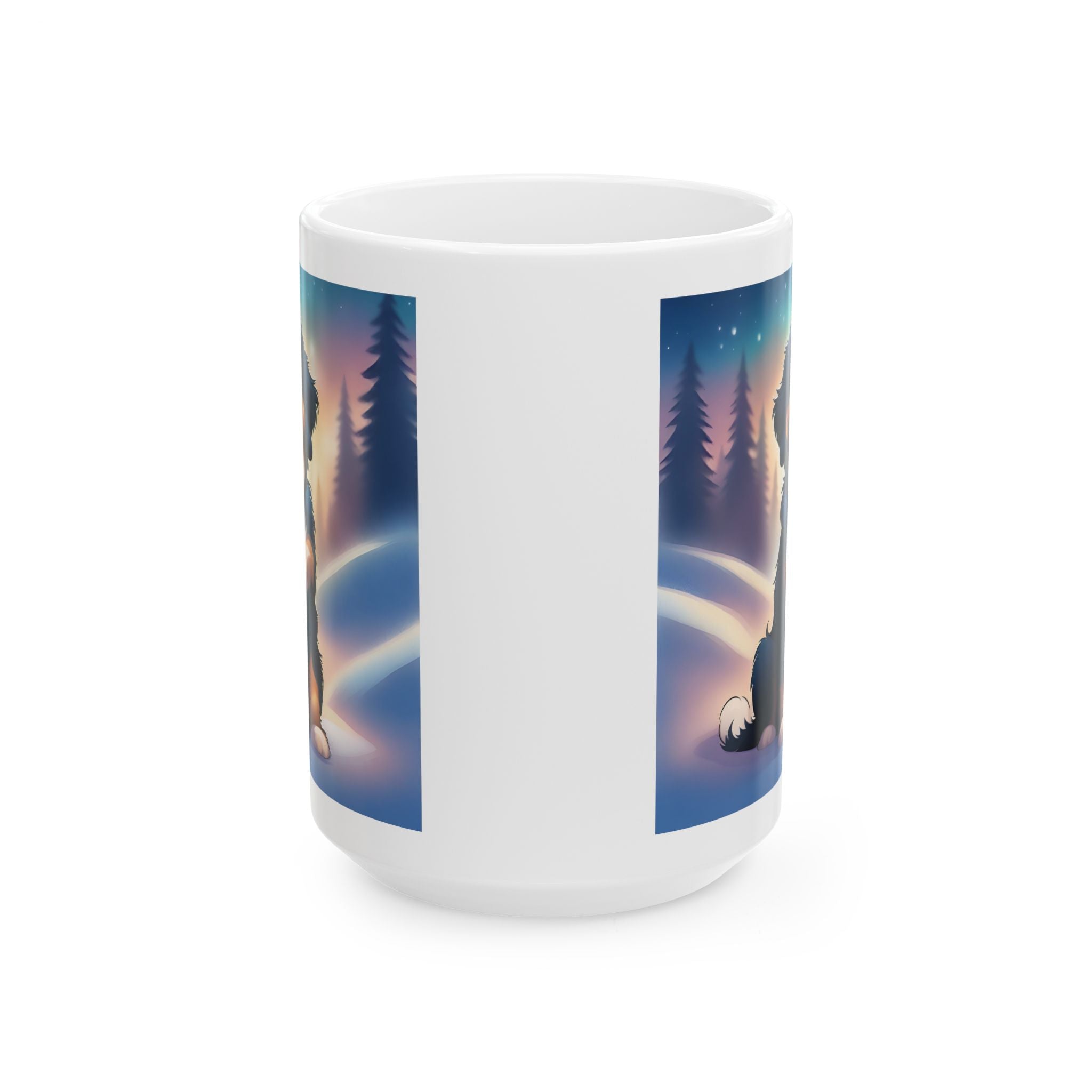 Bernedoodle Holiday Ceramic Mug, (11oz, 15oz)