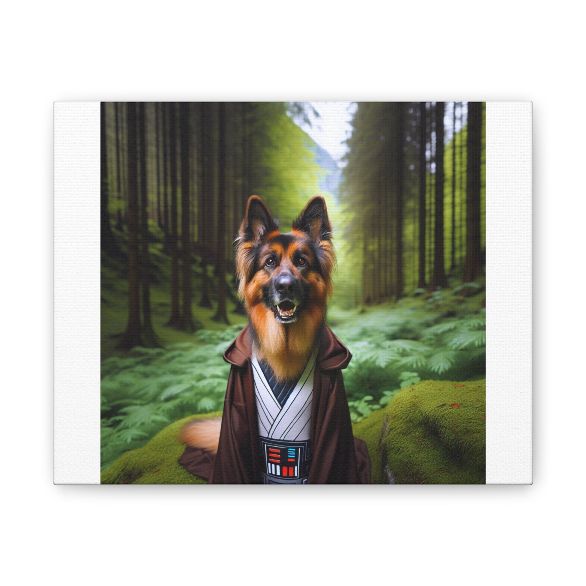 German Shepherd Forest Knight Canvas Stretched, 0.75"