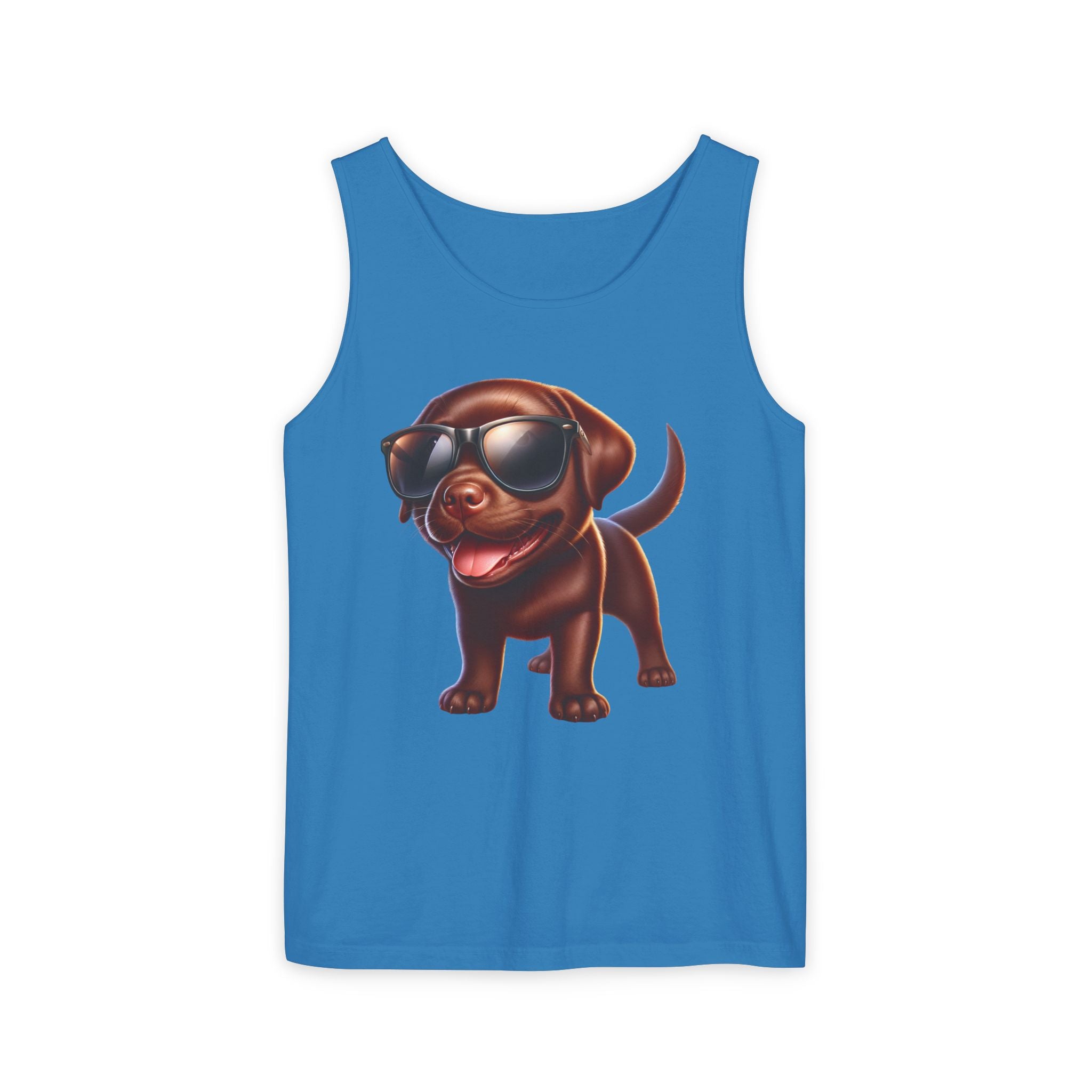 Chocolate Lab w/ sunglasses Unisex Tank Top