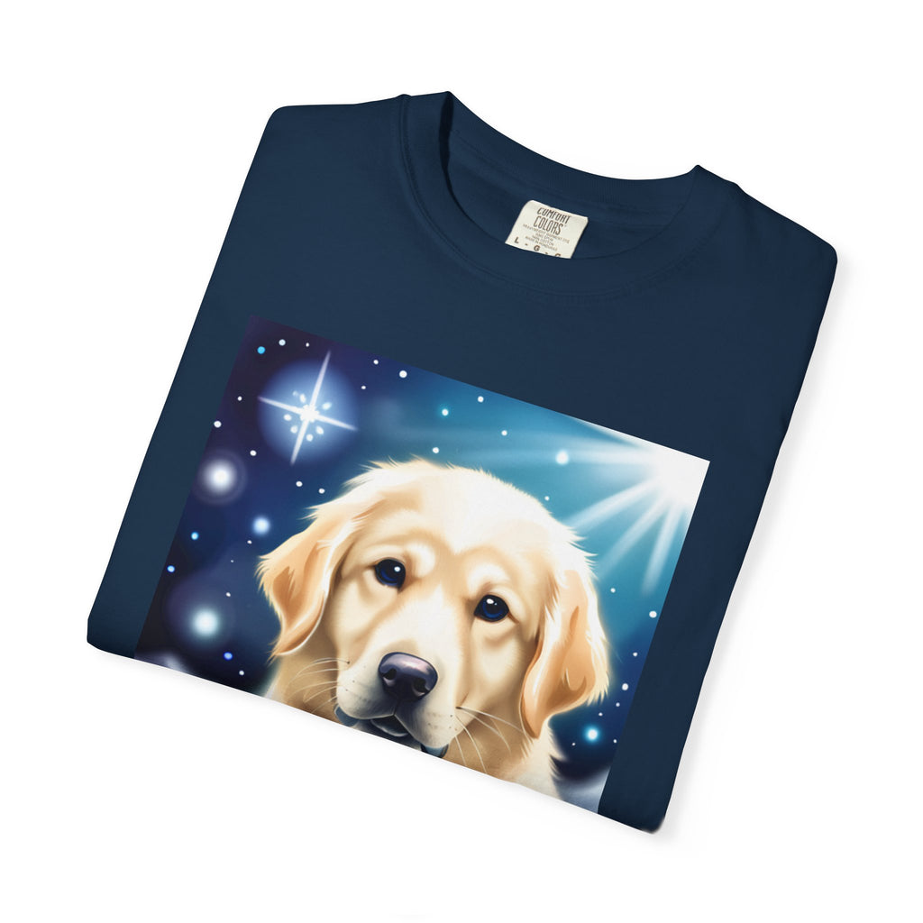Golden Retriever Stary Night Unisex Garment-Dyed T-shirt