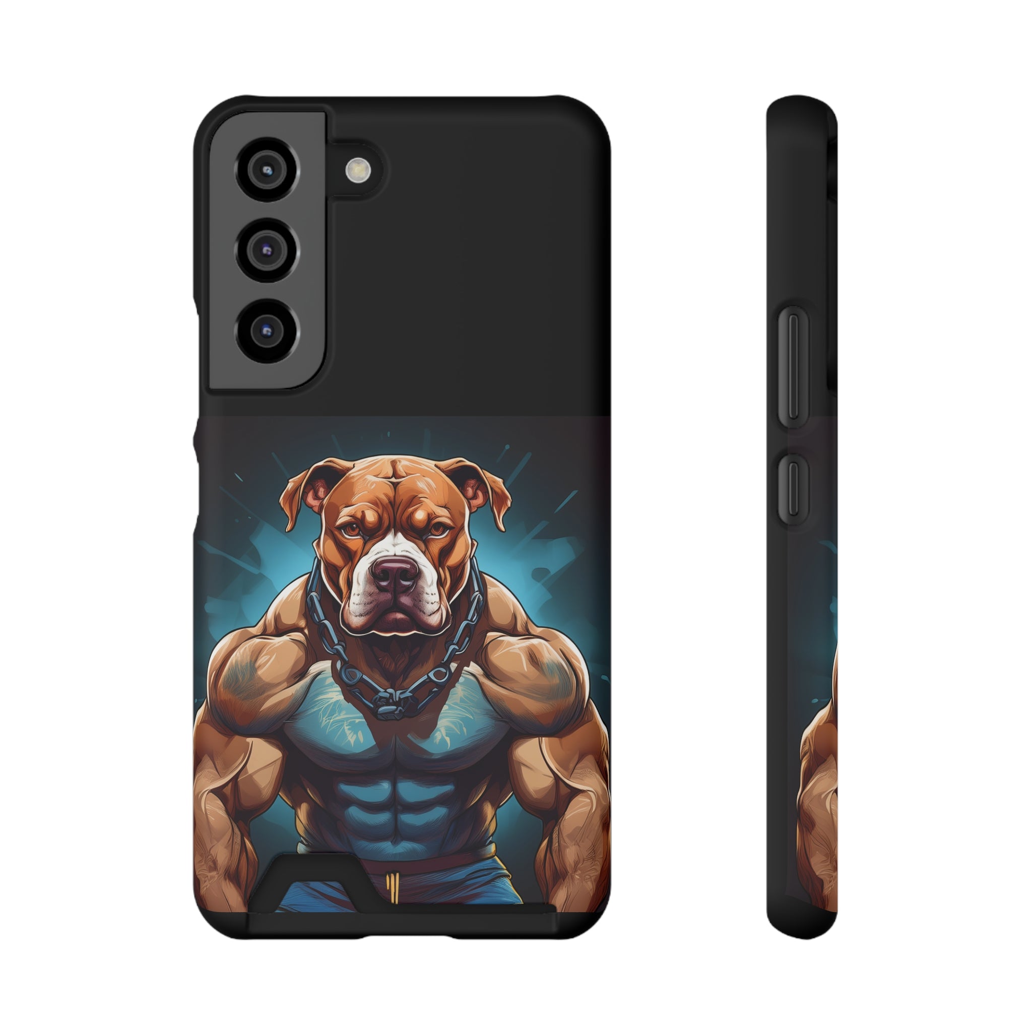 Pitbull Body Builder Phone Case with Card Holder
