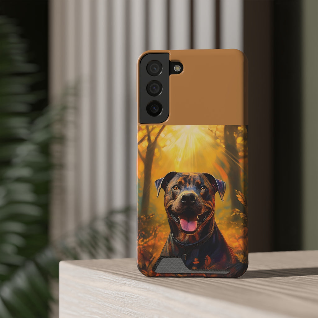 Pitbull Autumn Phone Case with Card Holder