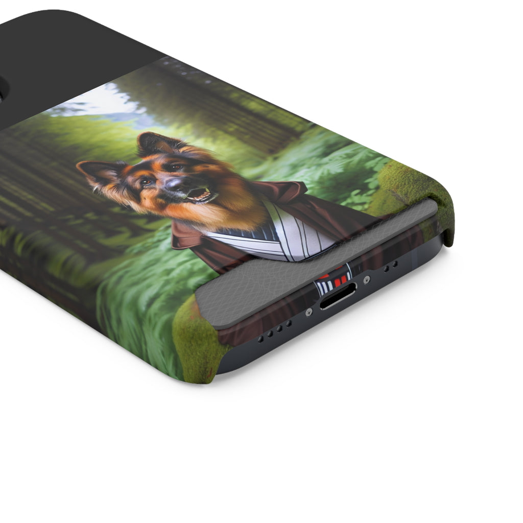 German Shepherd Forest Night Phone Case with Card Holder