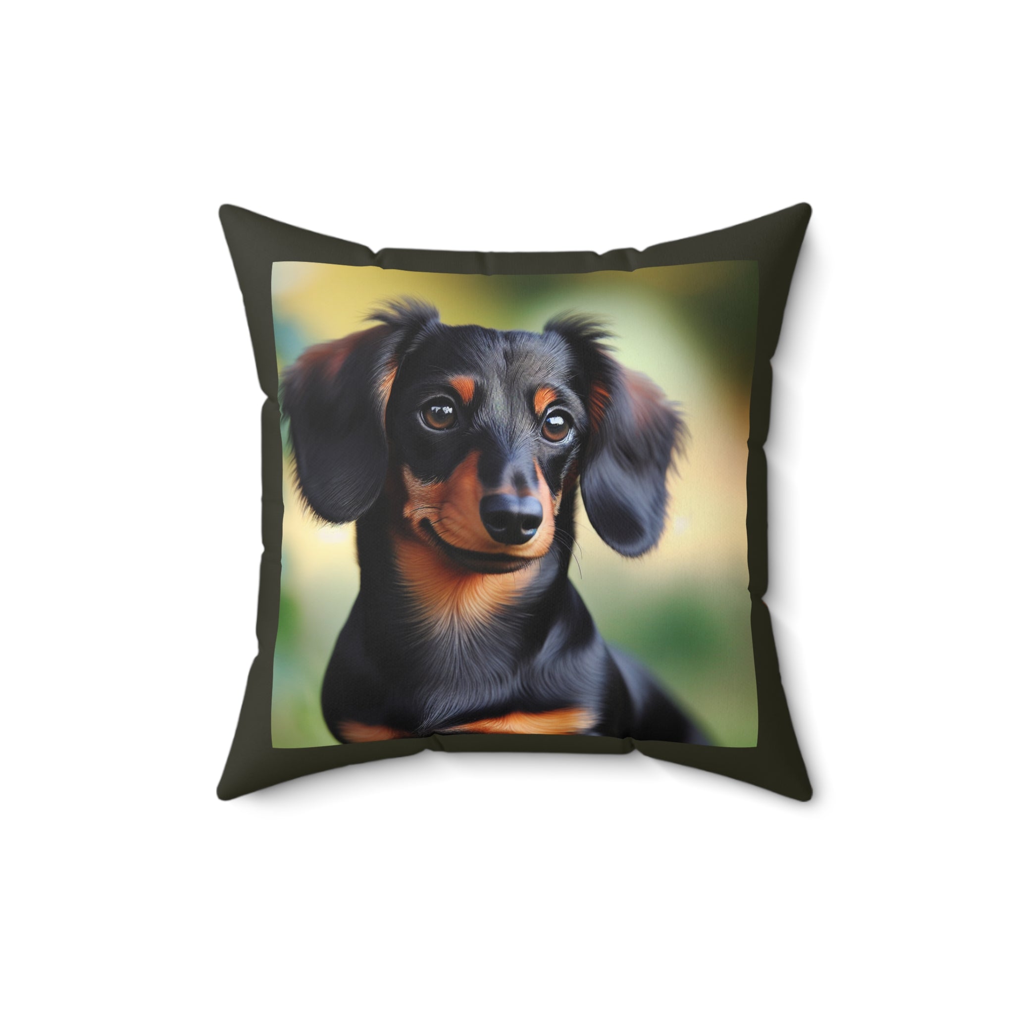 Black/Brown Dachshund Square Pillow