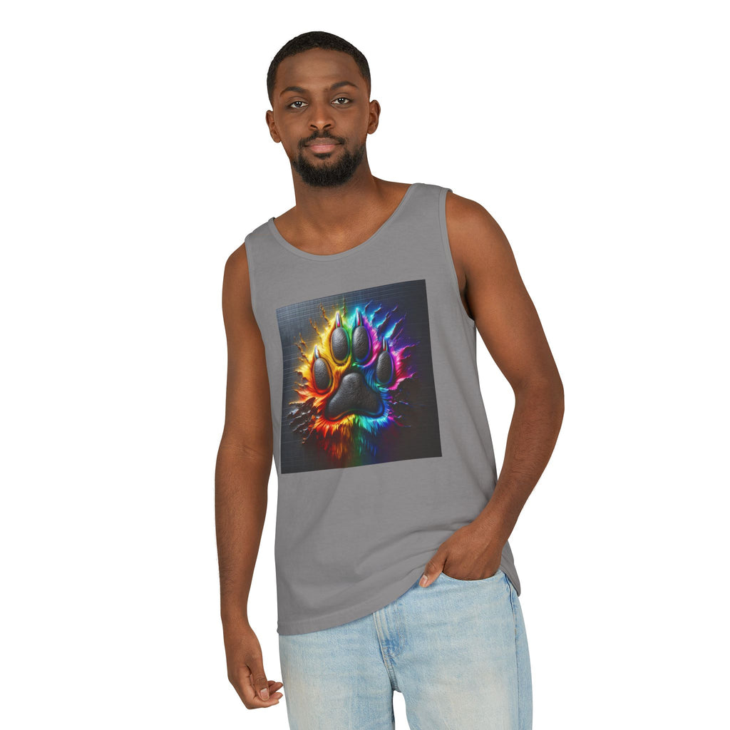 Electric Rainbow Dog Paw Unisex Tank Top