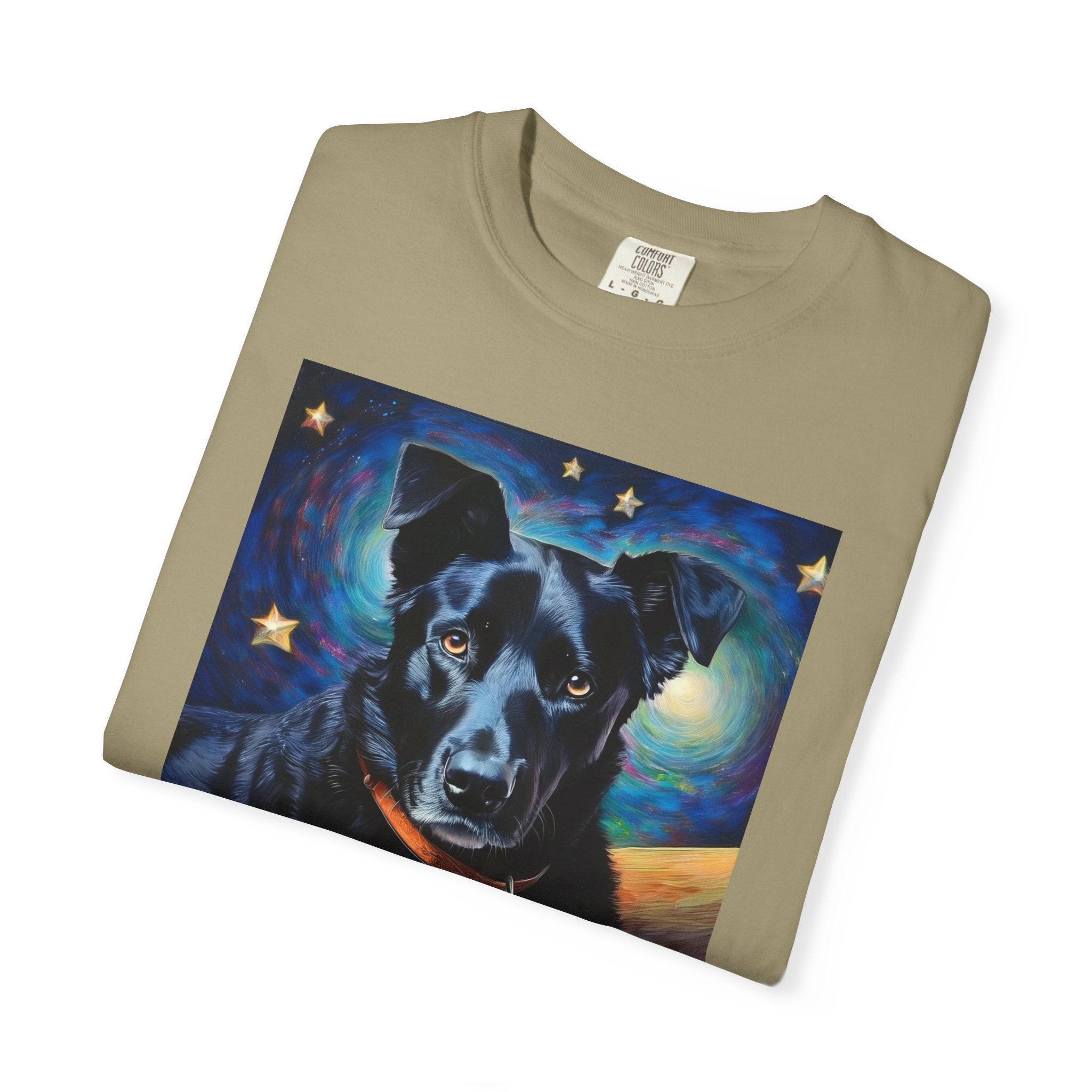 Black Shepherd Lab Stary Night Unisex Garment-Dyed T-shirt